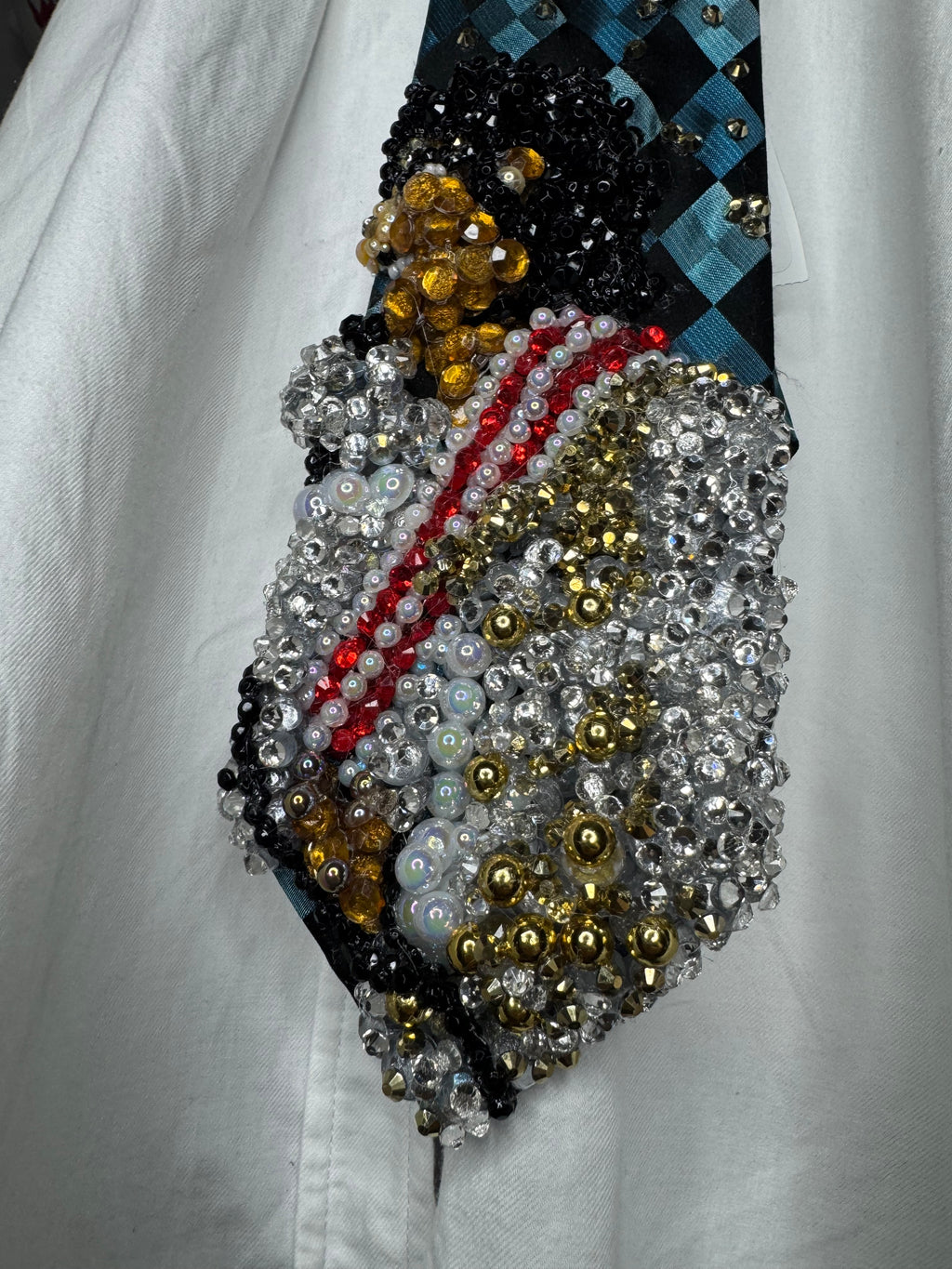 Blue Checkered Michael Jackson Performing WBSS on Victory Tour 1984 Toronto Tie