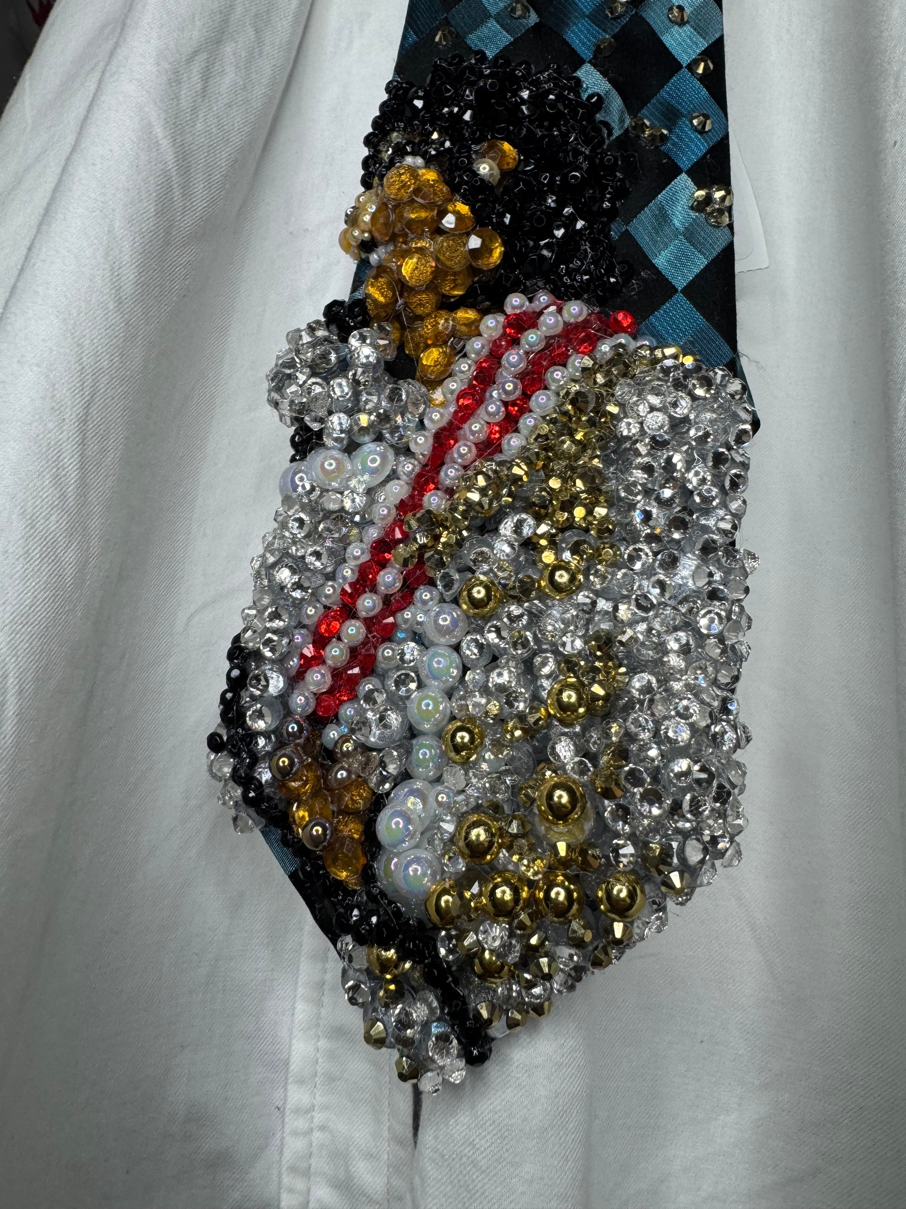 Blue Checkered Michael Jackson Performing WBSS on Victory Tour 1984 Toronto Tie