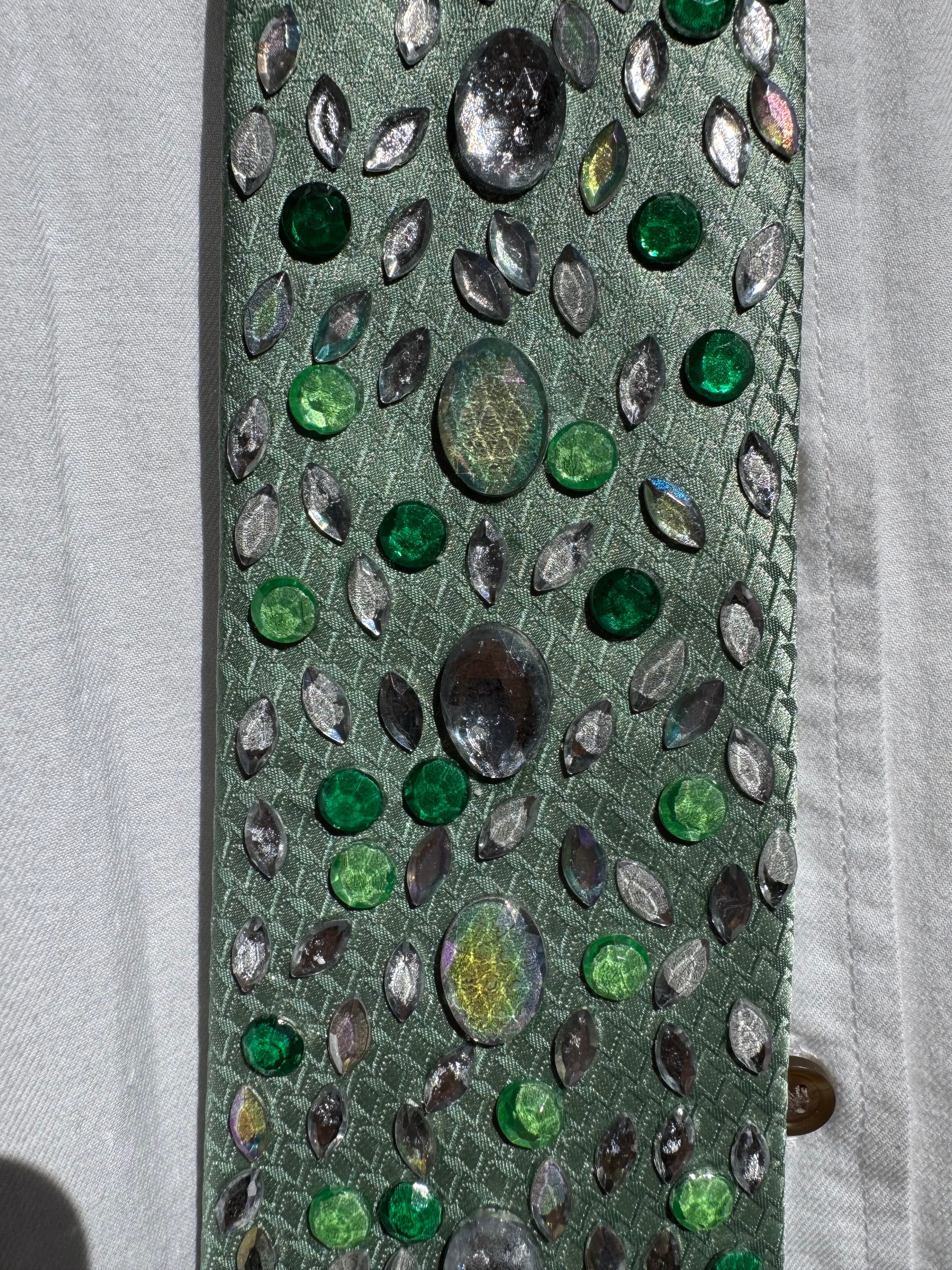 Light Green Emerald Eyed Snake Skin Tie
