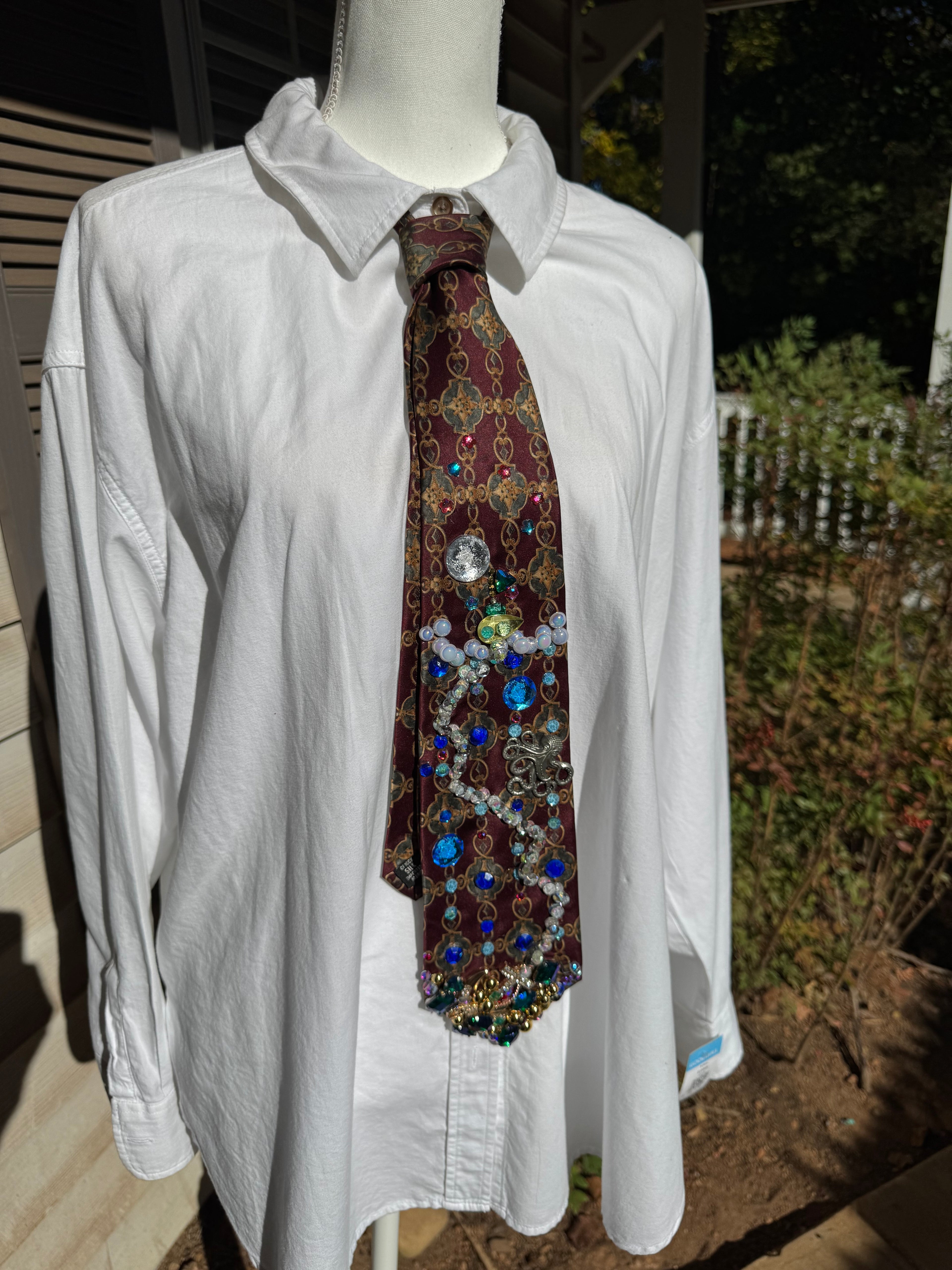Burgundy Ocean View Anchored Jackpot Royalty Nautical Tie