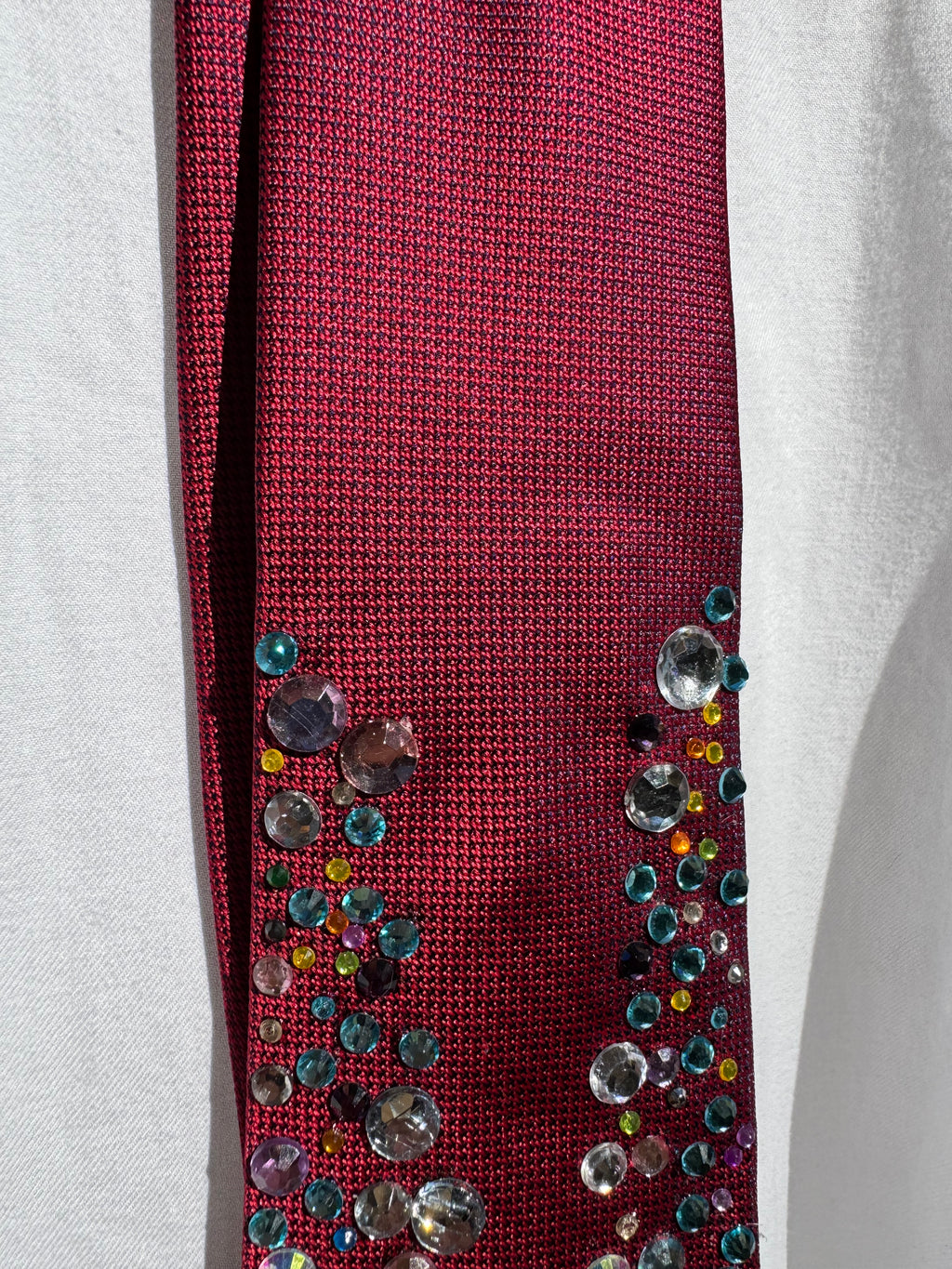 Red Pearled Moth Colorful Aura Royalty Nature Tie