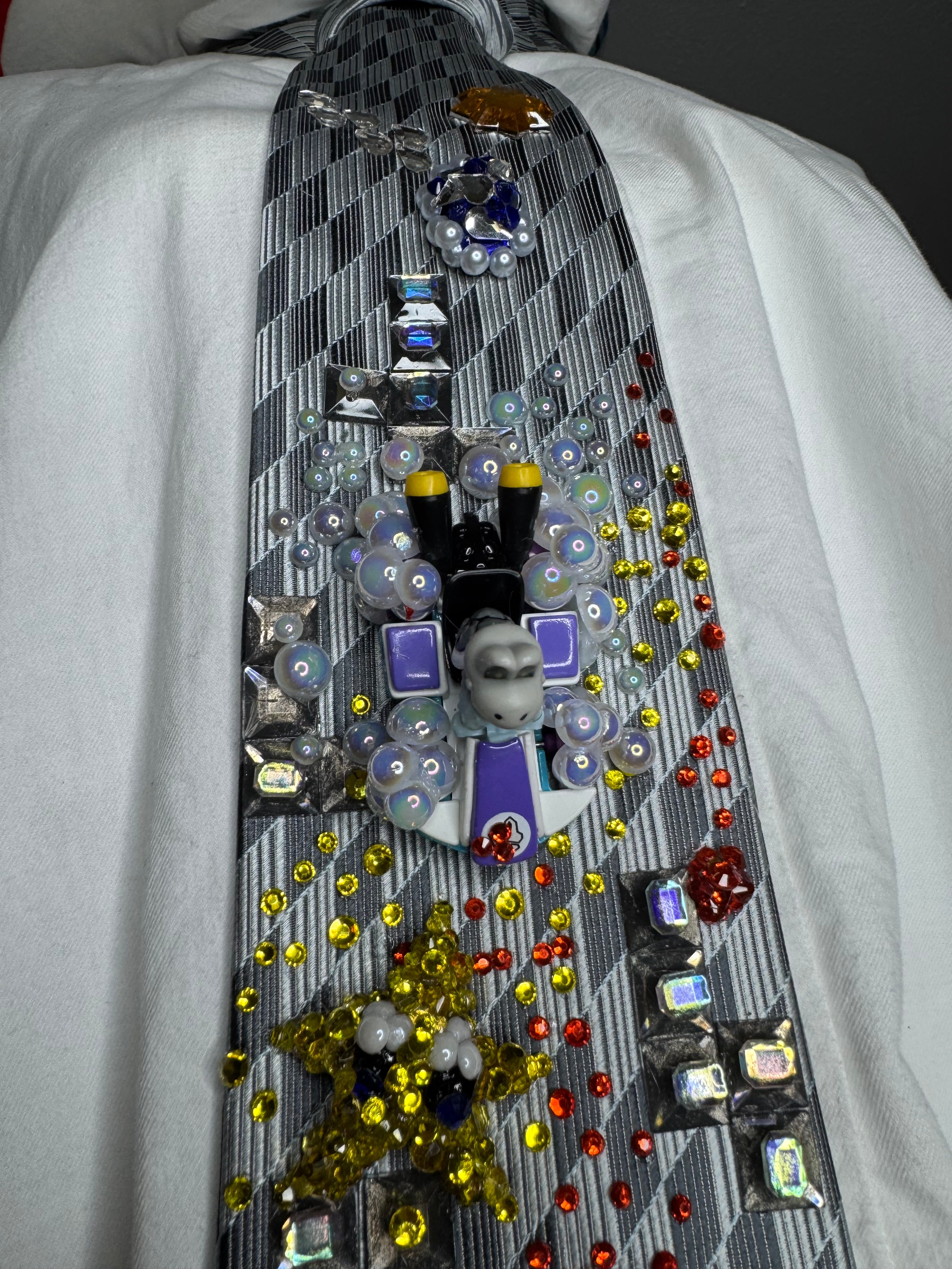 Grey Dry Bones Chasing Star and Dodging Blue Shell on Tetris Road 200cc Mario Kart Tie