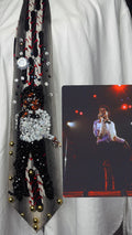White and Black Michael Jackson Pointing Down Pose Destiny Tour 1979 Tie
