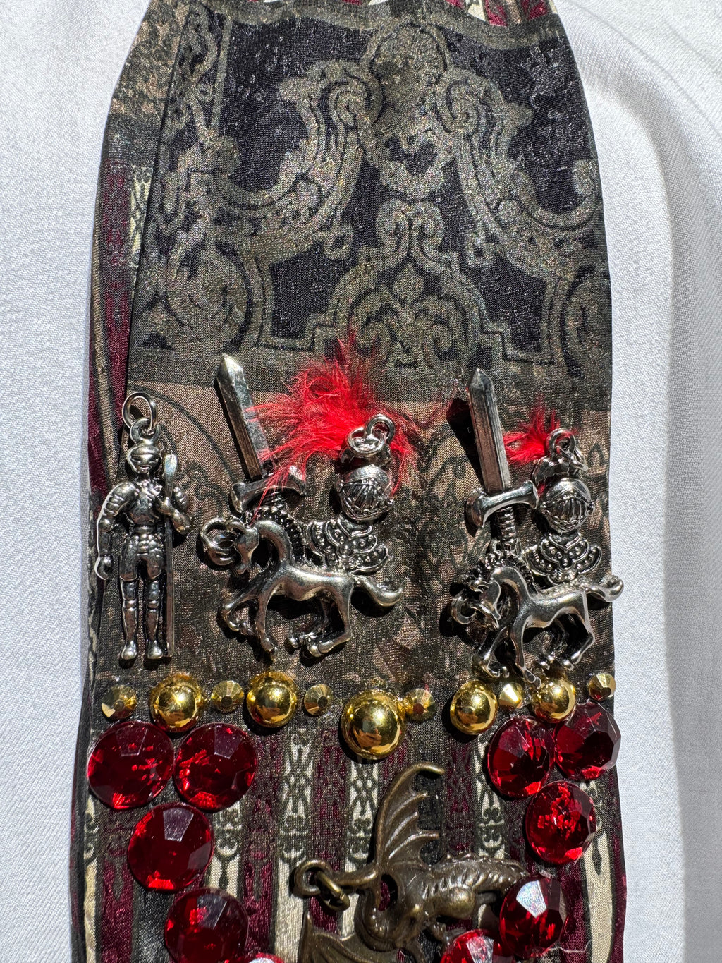 Dark Grey Overview of Dungeon and Dragons High Class Royalty Tie
