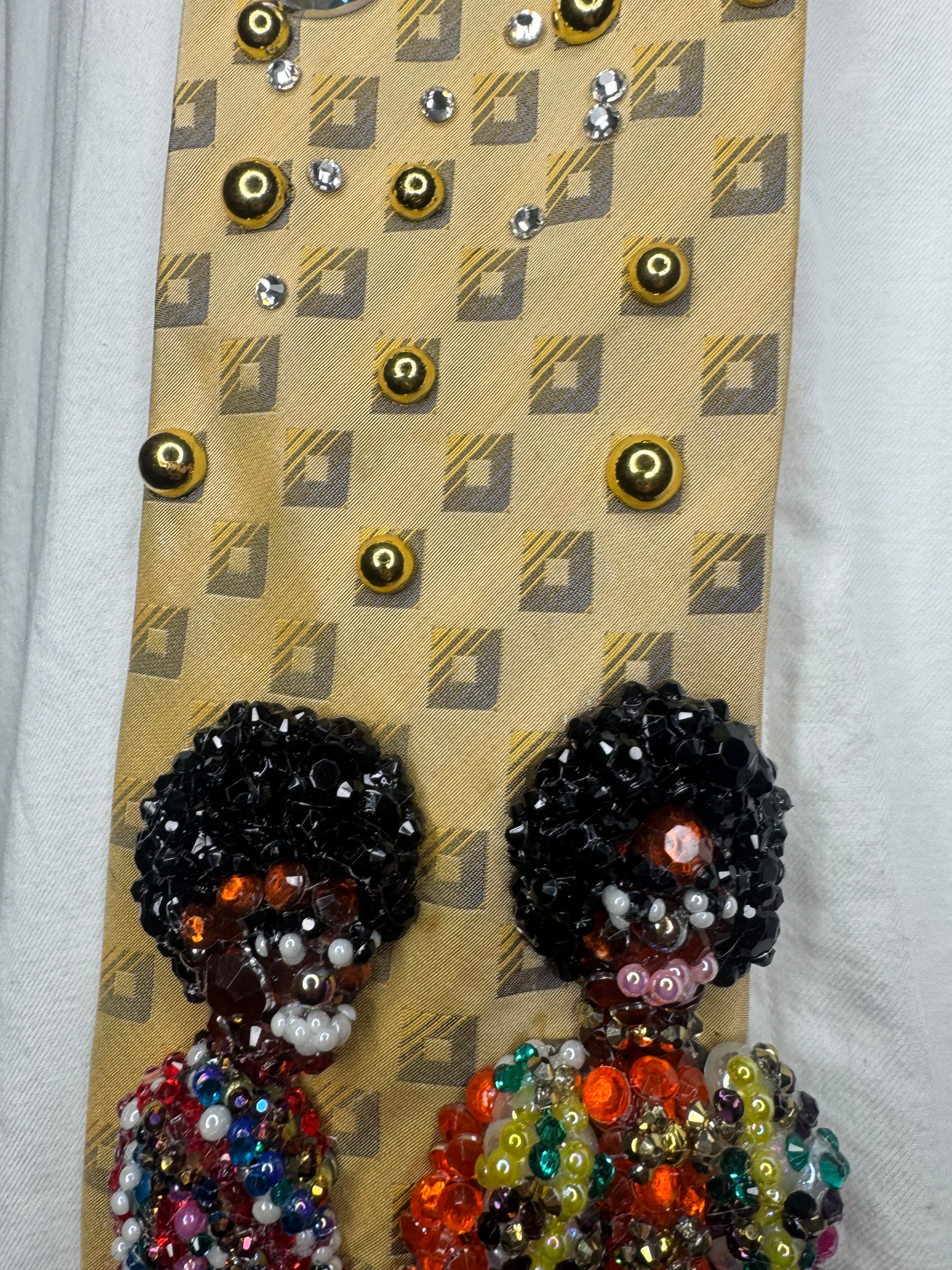 Gold Young Michael & Marlon Jackson Smiling Backstage at “Going Back to Indiana” Concert 1971 Jackson 5 Tie