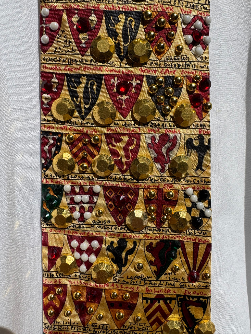 Gold Renaissance Medieval Shields High Class Royalty Tie