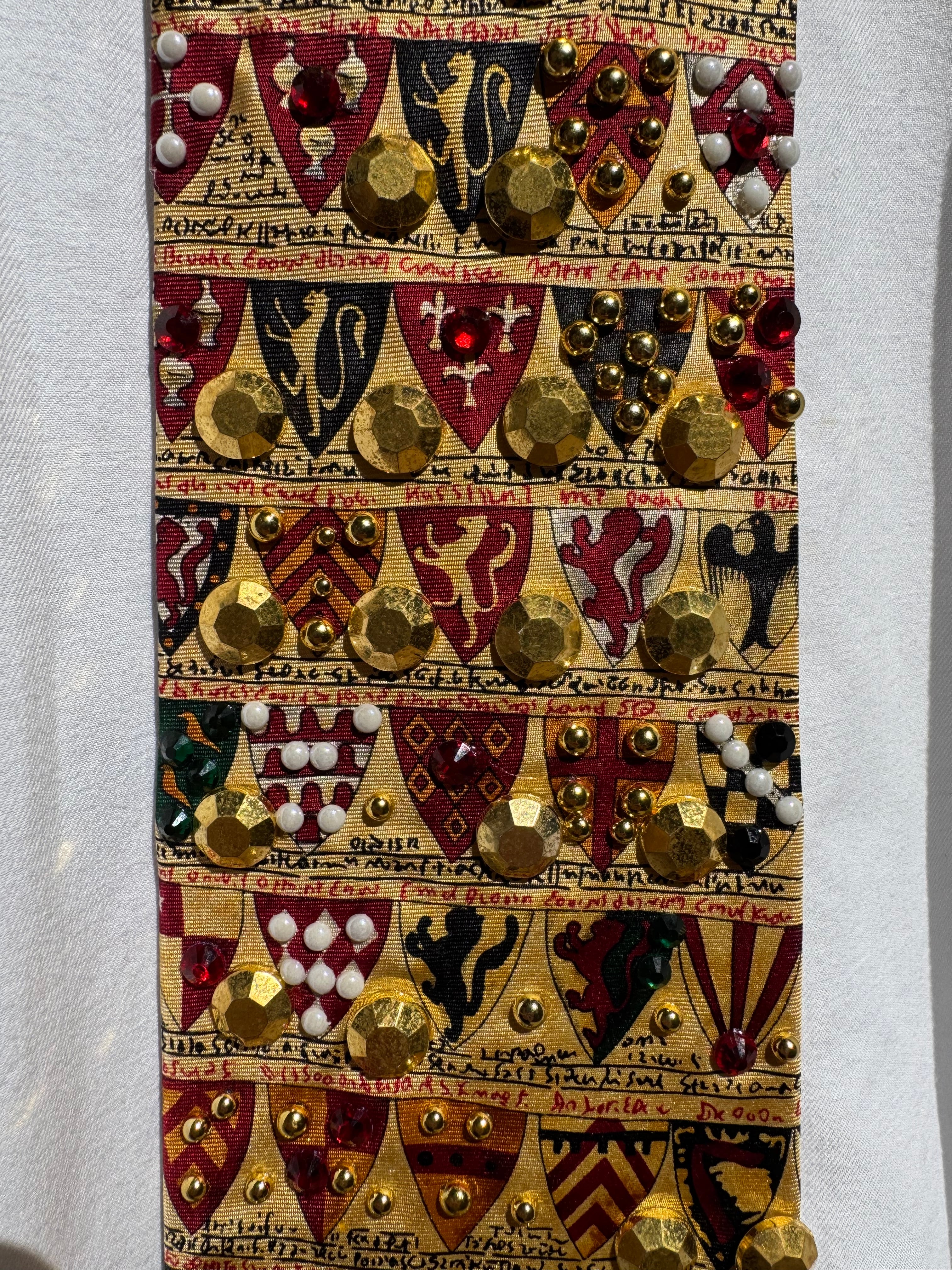 Gold Renaissance Medieval Shields High Class Royalty Tie