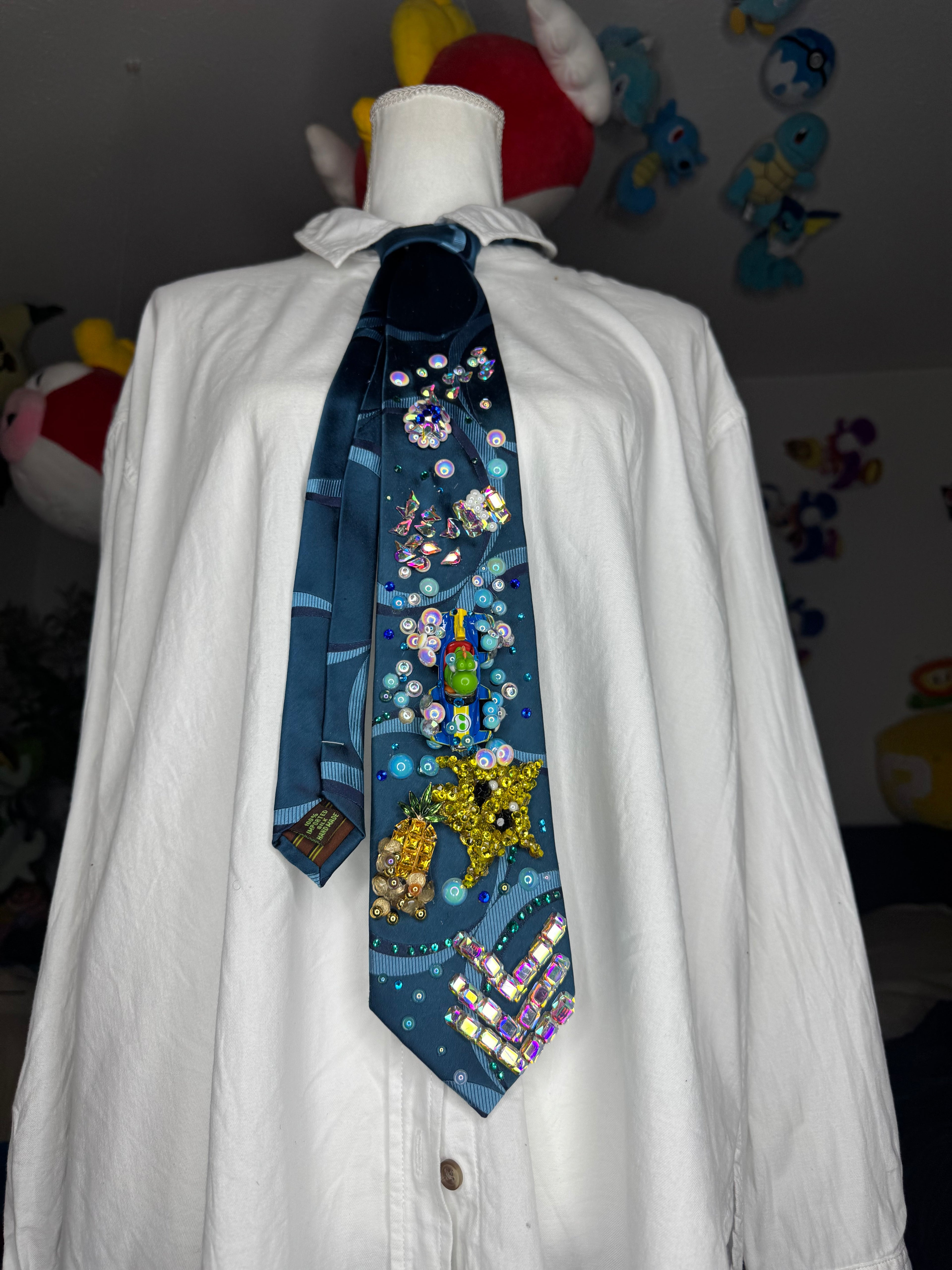Blue Yoshi Chasing Star Item Underwater on Cheep Cheep Beach 200cc Mario Kart Tie