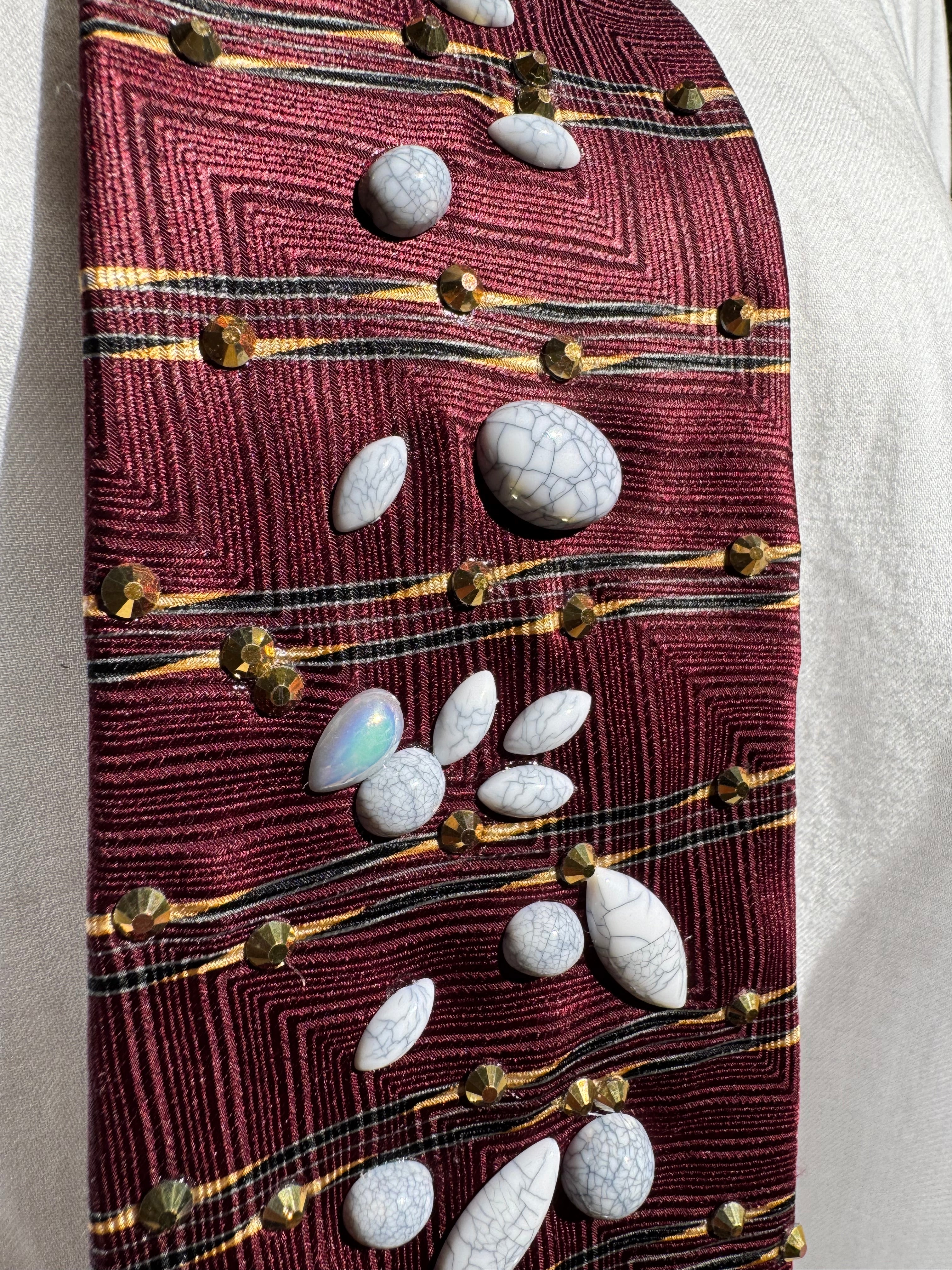Burgundy Longhorn Aztec Western Royalty Tie