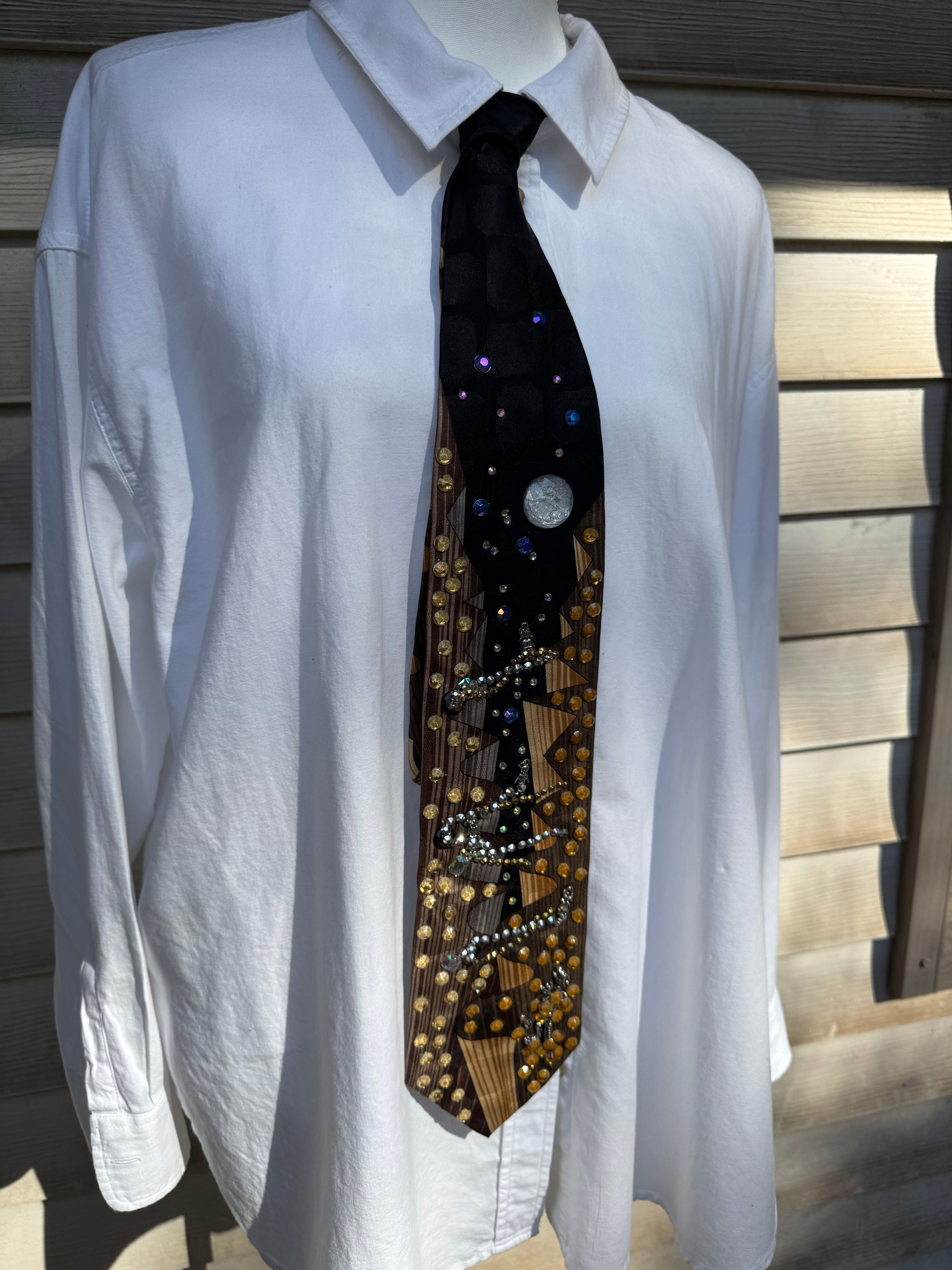 Brown and Black Rock Climbing Sports Tie