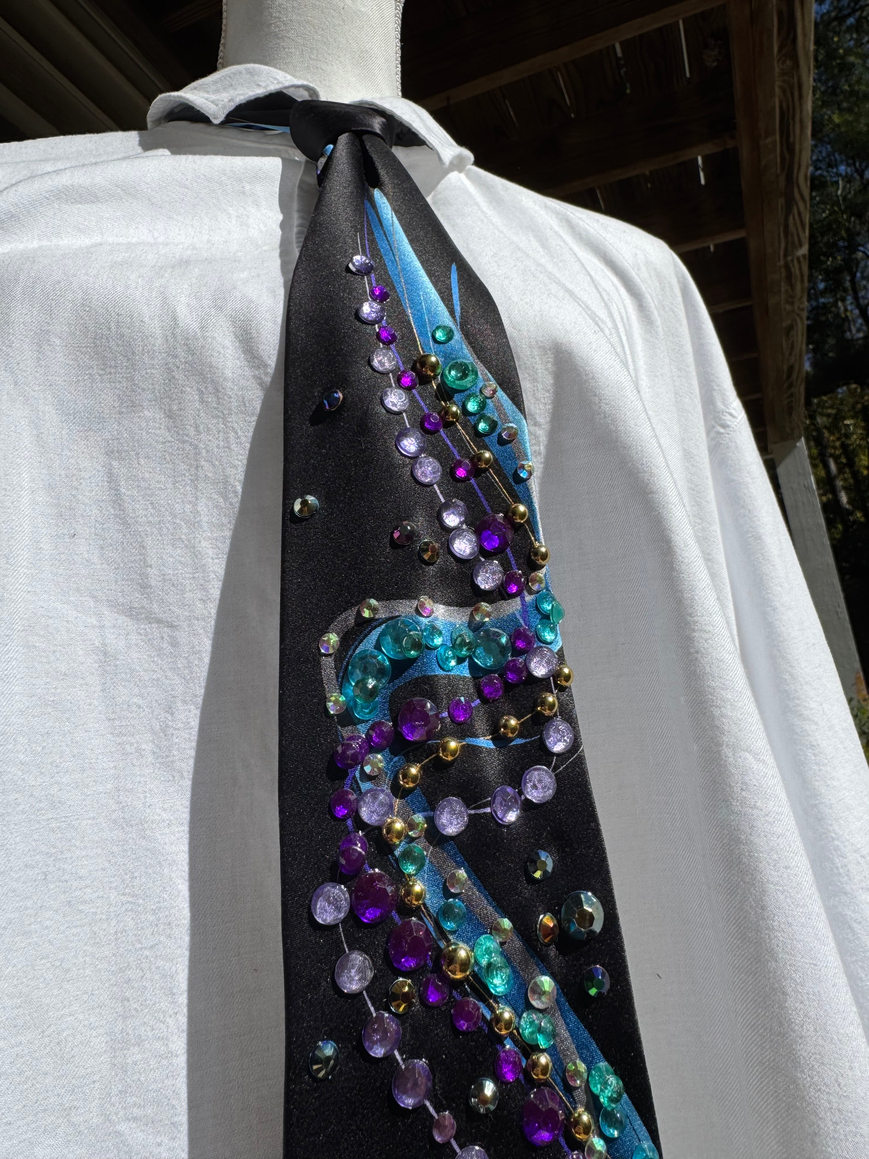 Black Futuristic Swirls Future Trunkz Dragon Ball Z Tie