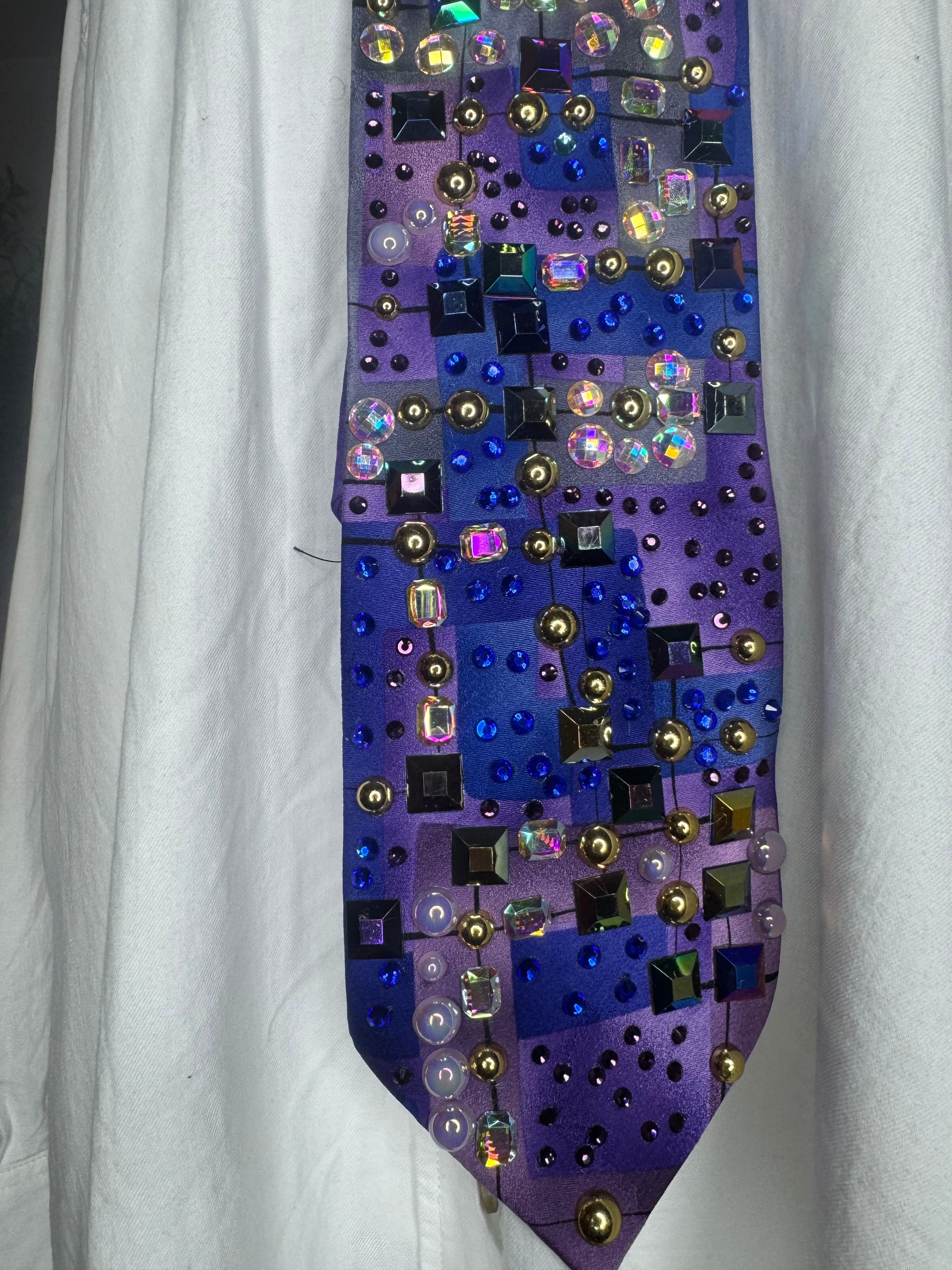Purple and Pink Futuristic Tetris Royalty Tie