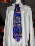 Purple and Pink Futuristic Tetris Royalty Tie
