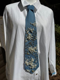 Cyan Blue Clouds and Airplanes Pilot Tie
