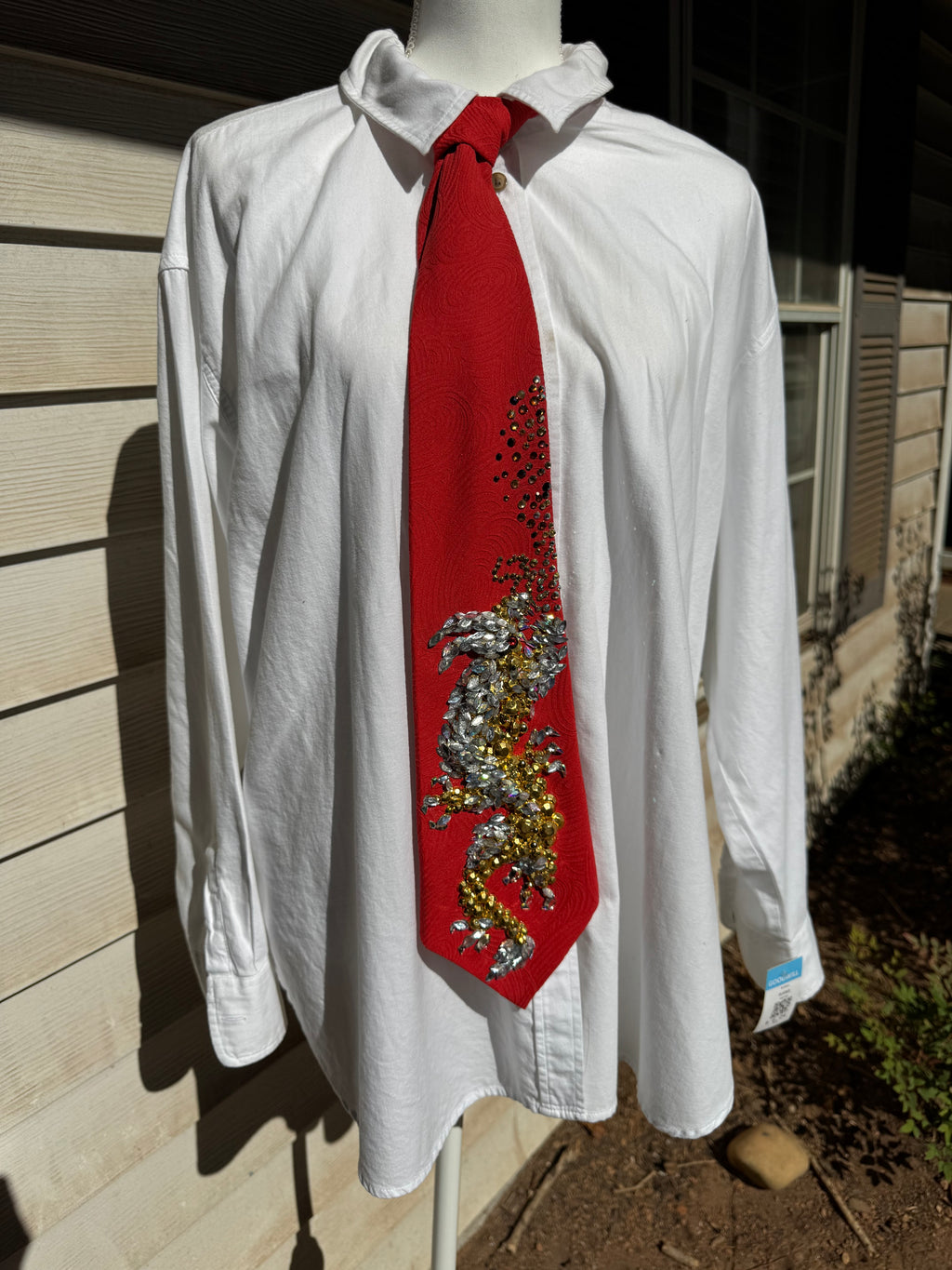 Red Golden Final Boss Samurai Dragon Tie