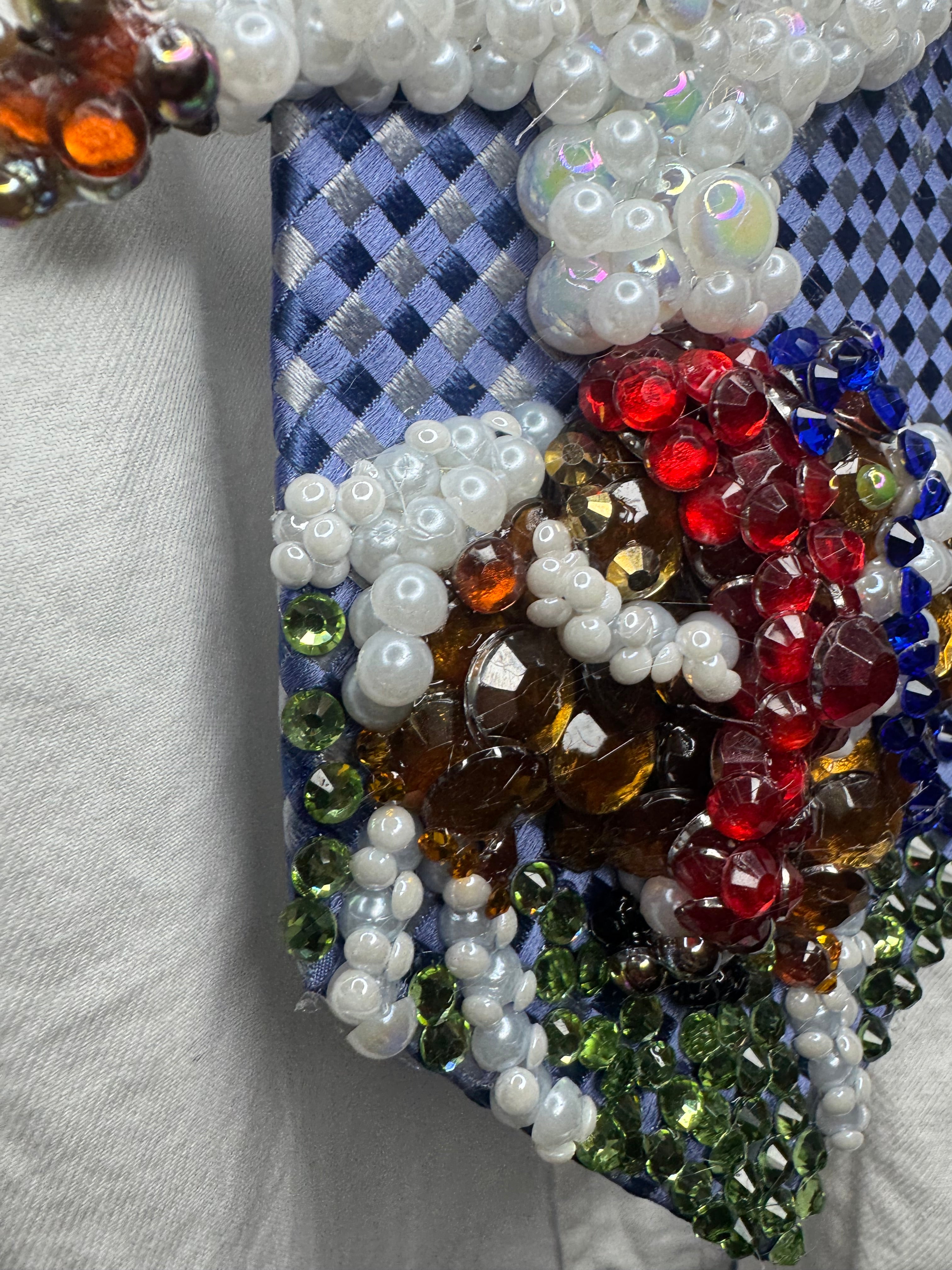Blue Michael Jackson Smiling Being Free While Horseback Riding Tie