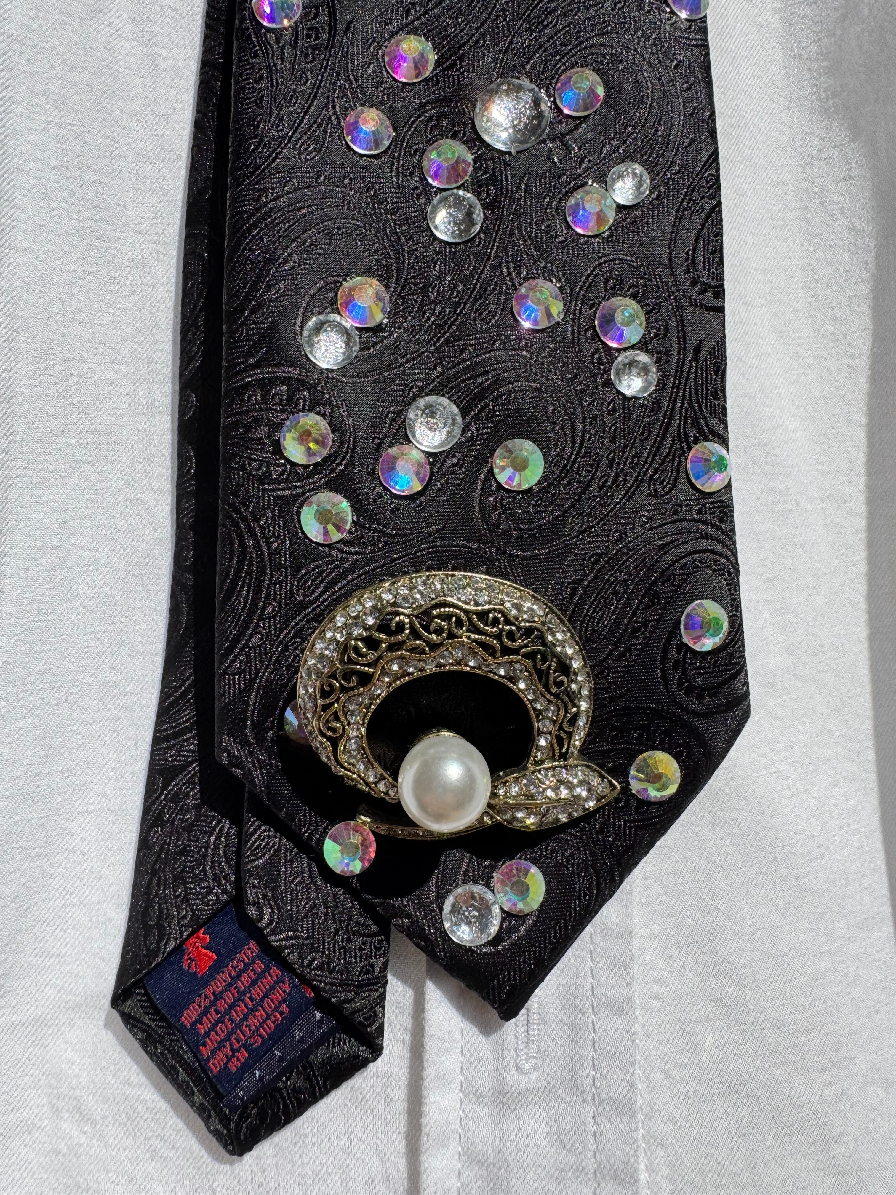 Black Paisley Iridescent Royalty Tie