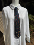 Navy Blue Scattered Gold Pearls Royalty Tie