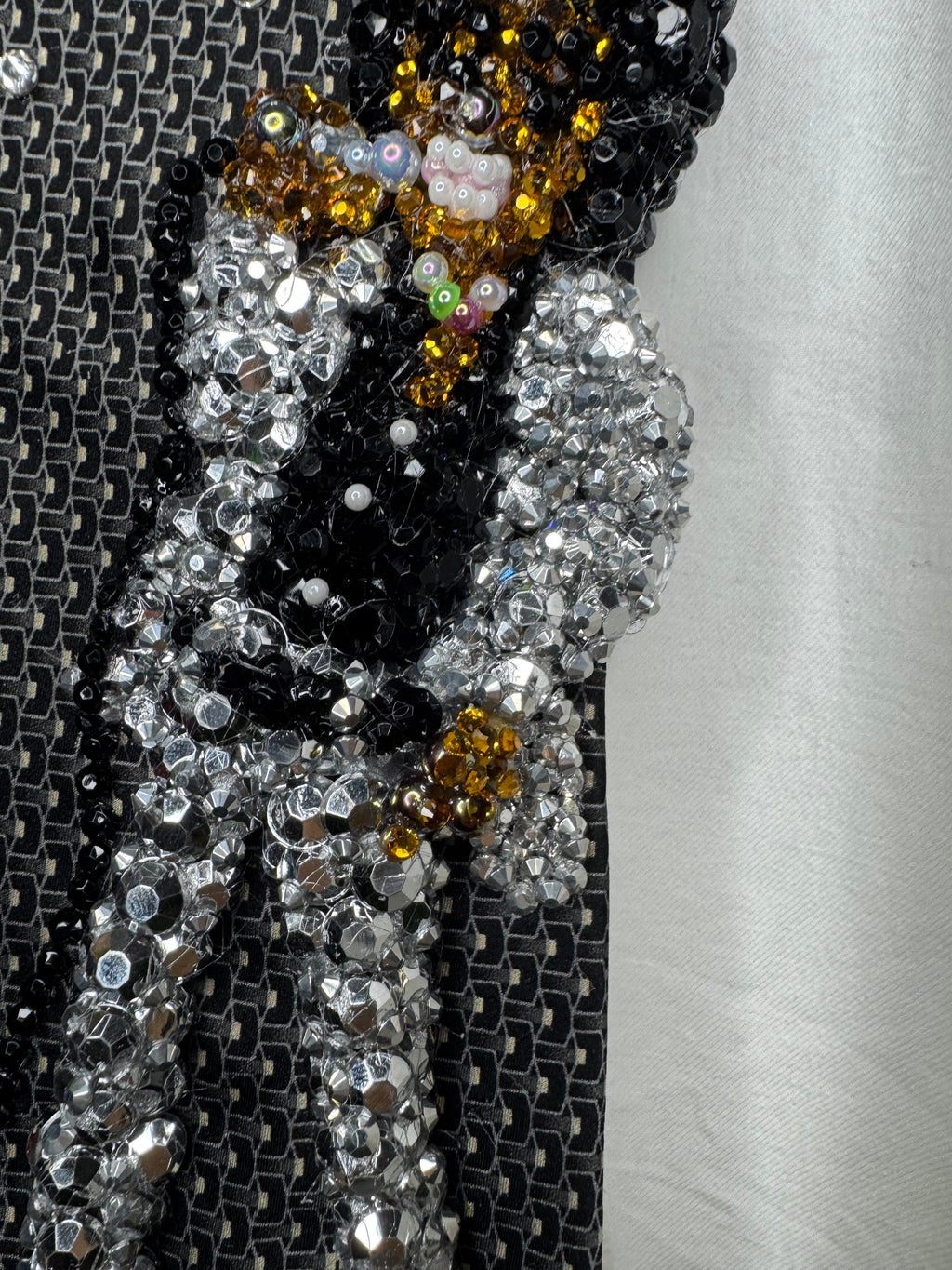 Dark Grey Teen Michael Jackson Singing on Tv in Al Silver Outfit Black Polo Sept 7th 1975 Tie