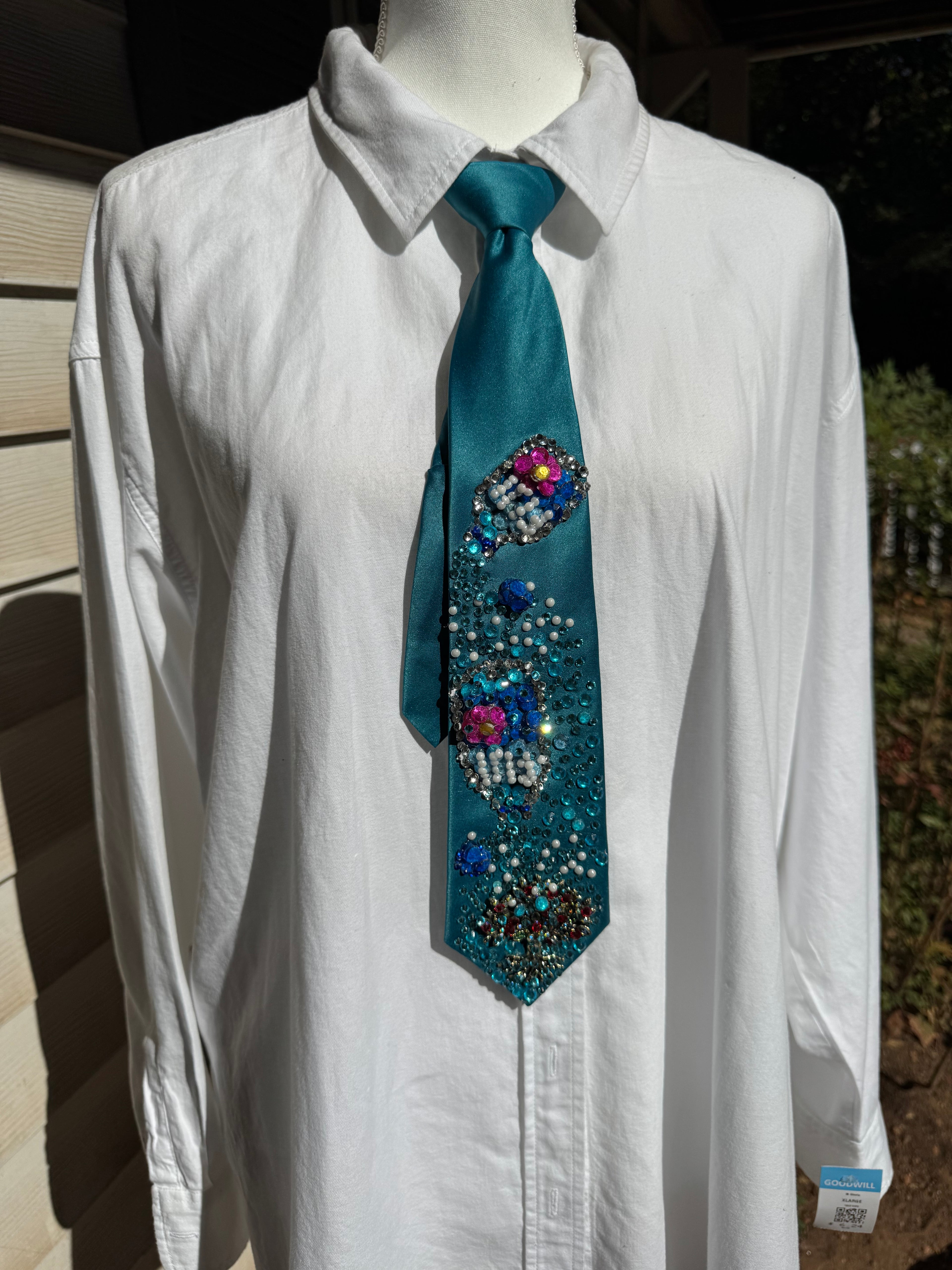 Turquoise Silk Fiji Water Over Fiji Bottle Water Royalty Tie