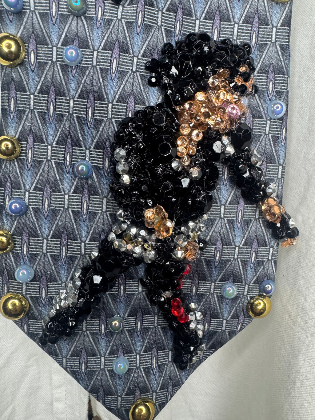 Cyan Blue Michael Jackson Star Jump Double Dance Scene From Bad Short Film Tie