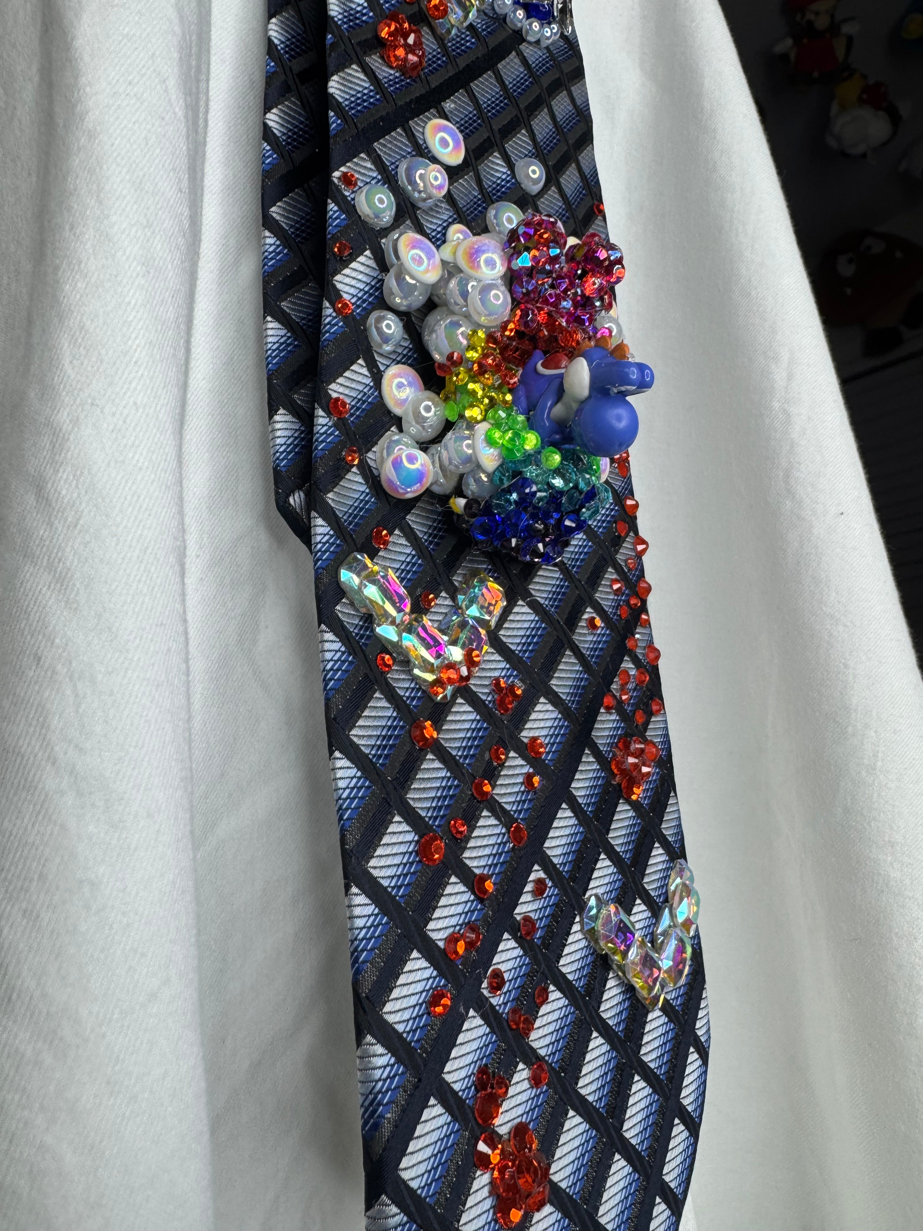 Navy Blue Blue Yoshi Activating Star Near Fireballs 200cc Mario Kart Tie