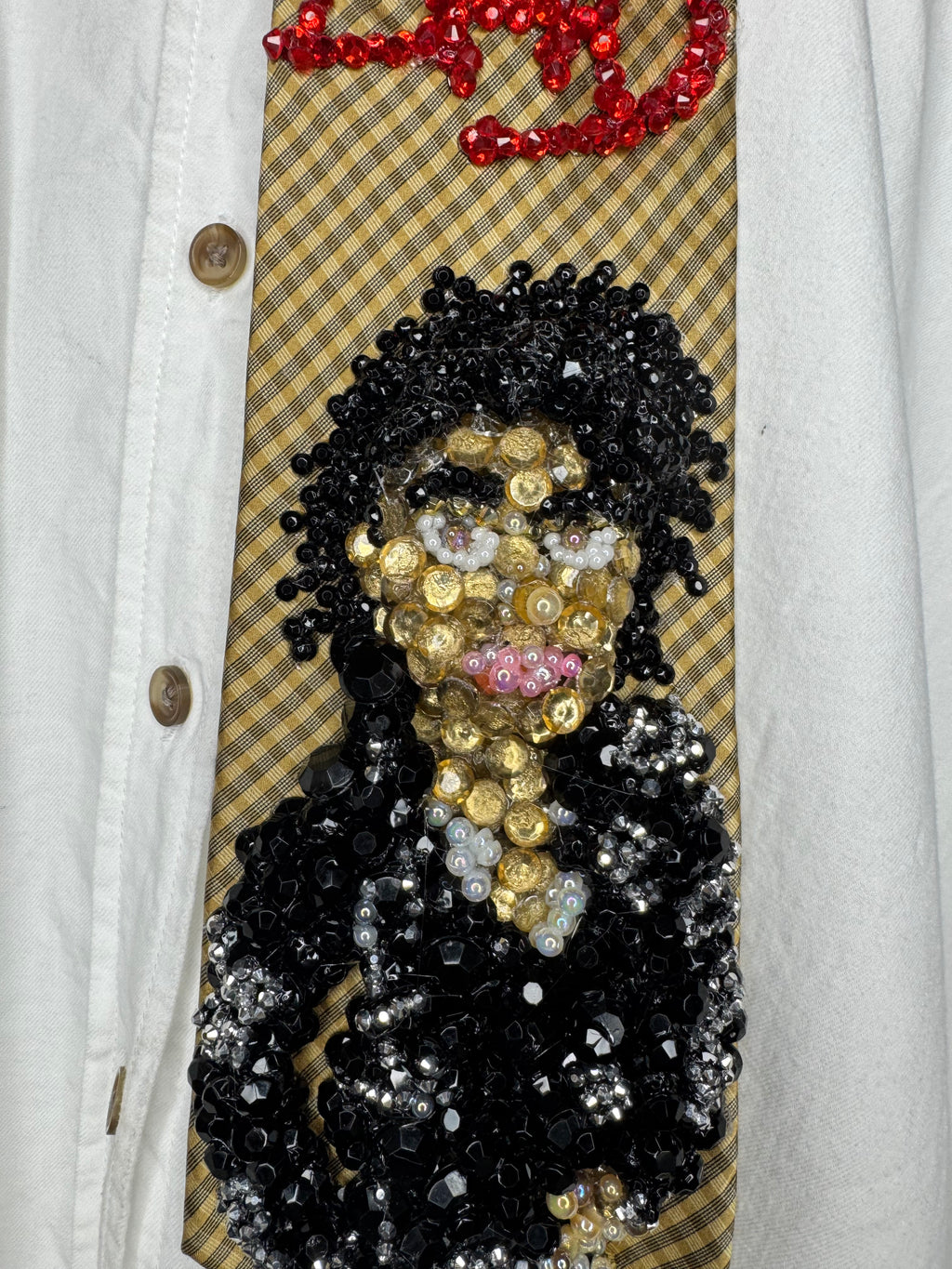 Gold Michael Jackson Bad Album Cover Tie