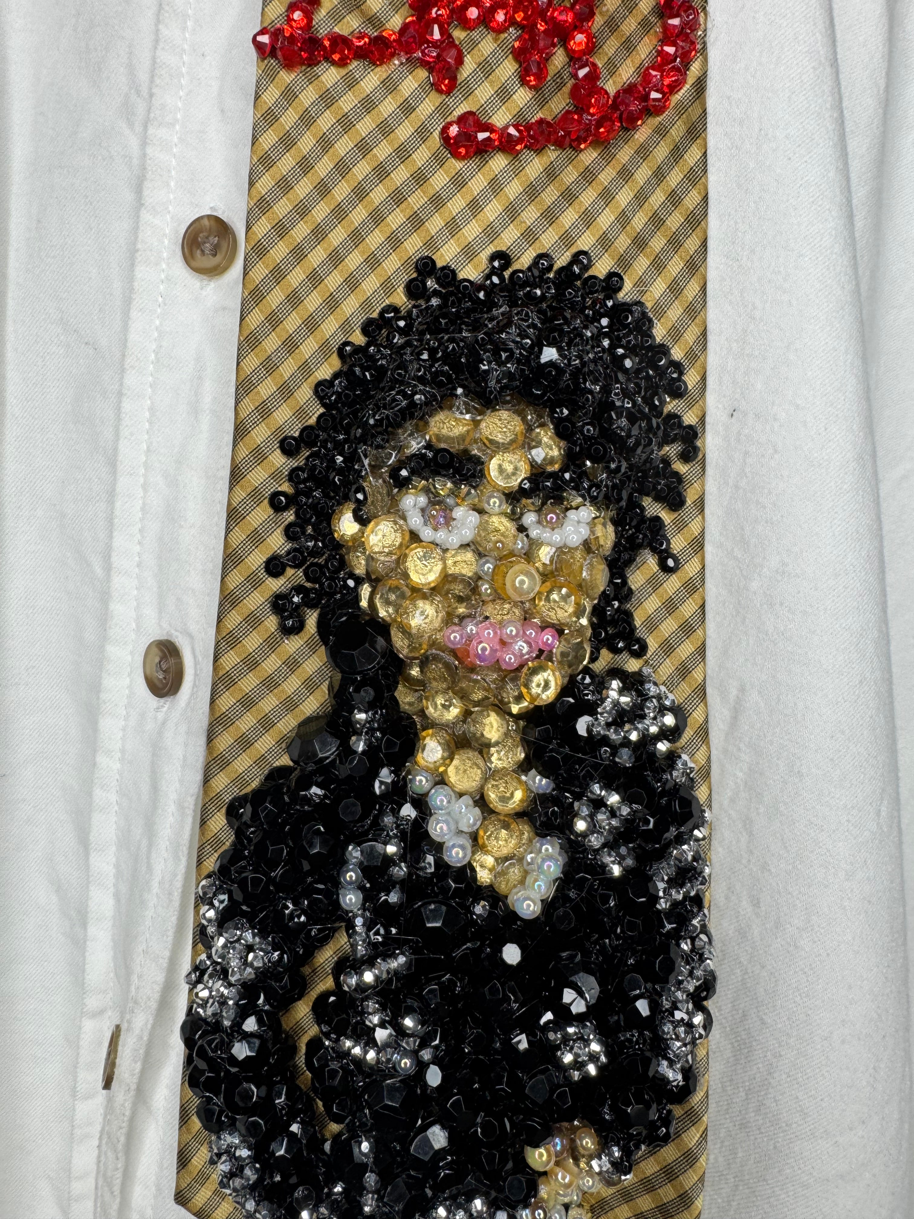 Gold Michael Jackson Bad Album Cover Tie