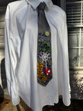 Grey Silk Spiderman Vs The Vulture Over the City In a Storm Spiderman Tie