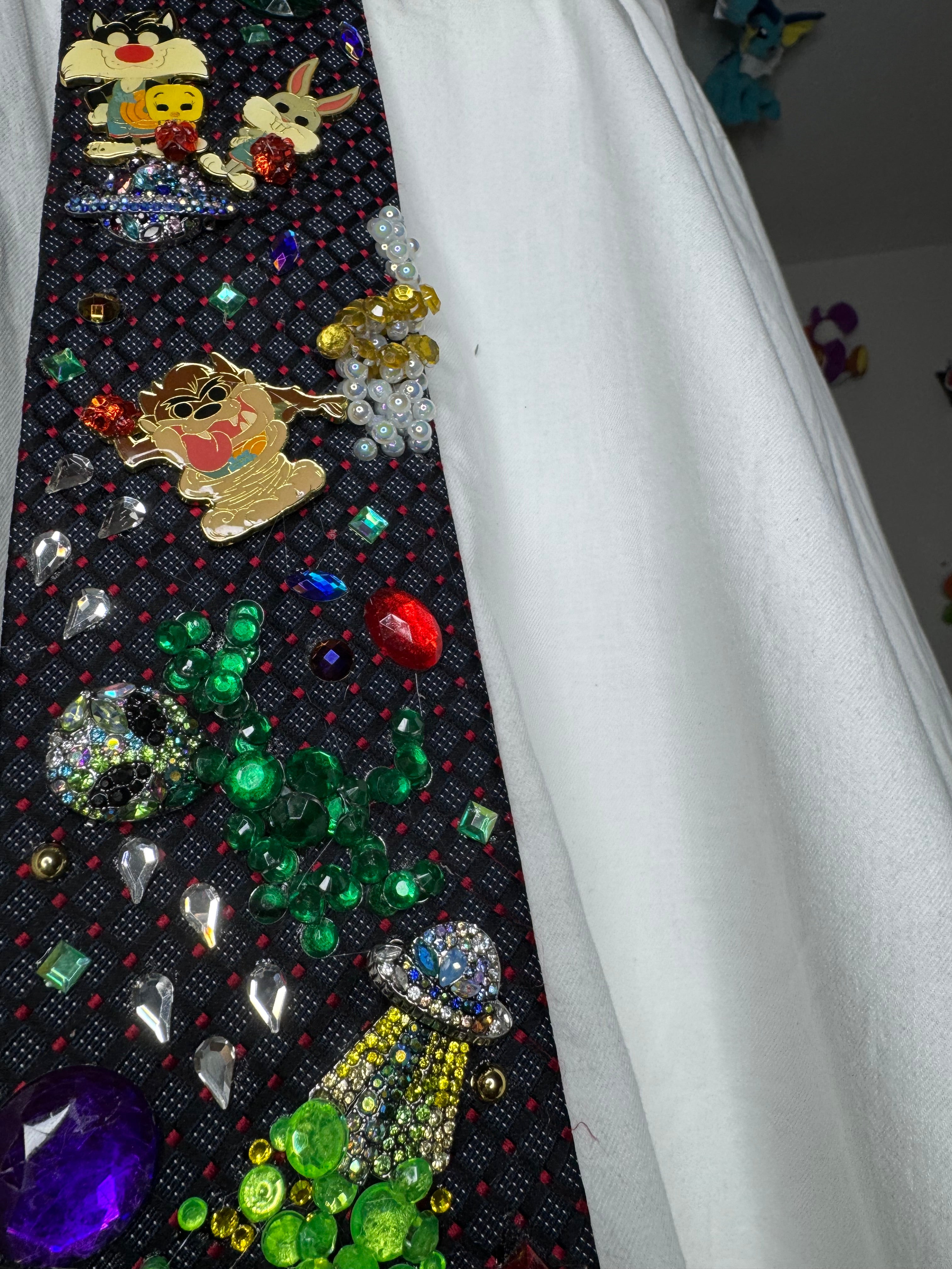 Black Baby Looney Tunes Vs Martians In Outter Space Space Jam Tie