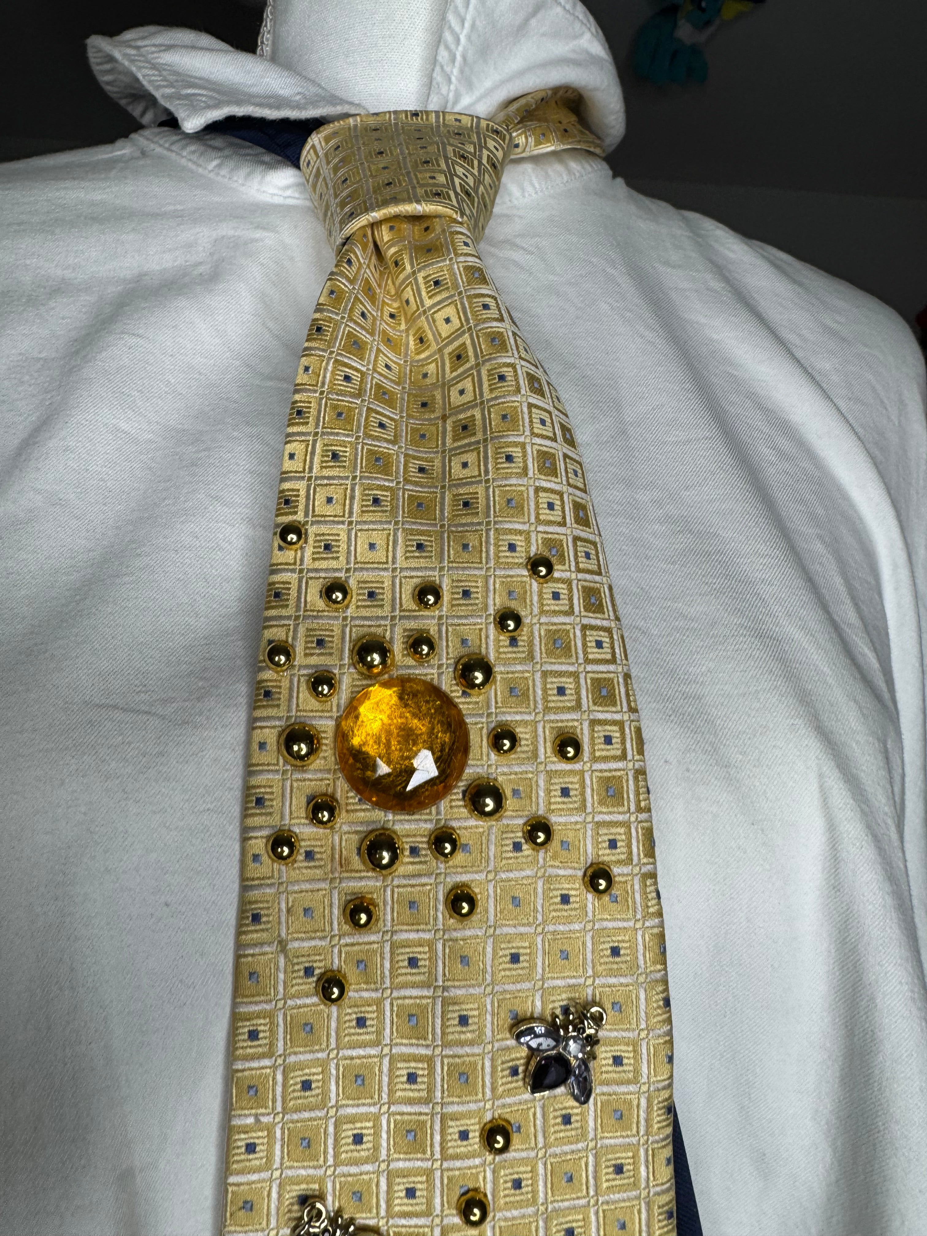 Yellow Honeypot Spilling Golden Honey Nature Royalty Tie