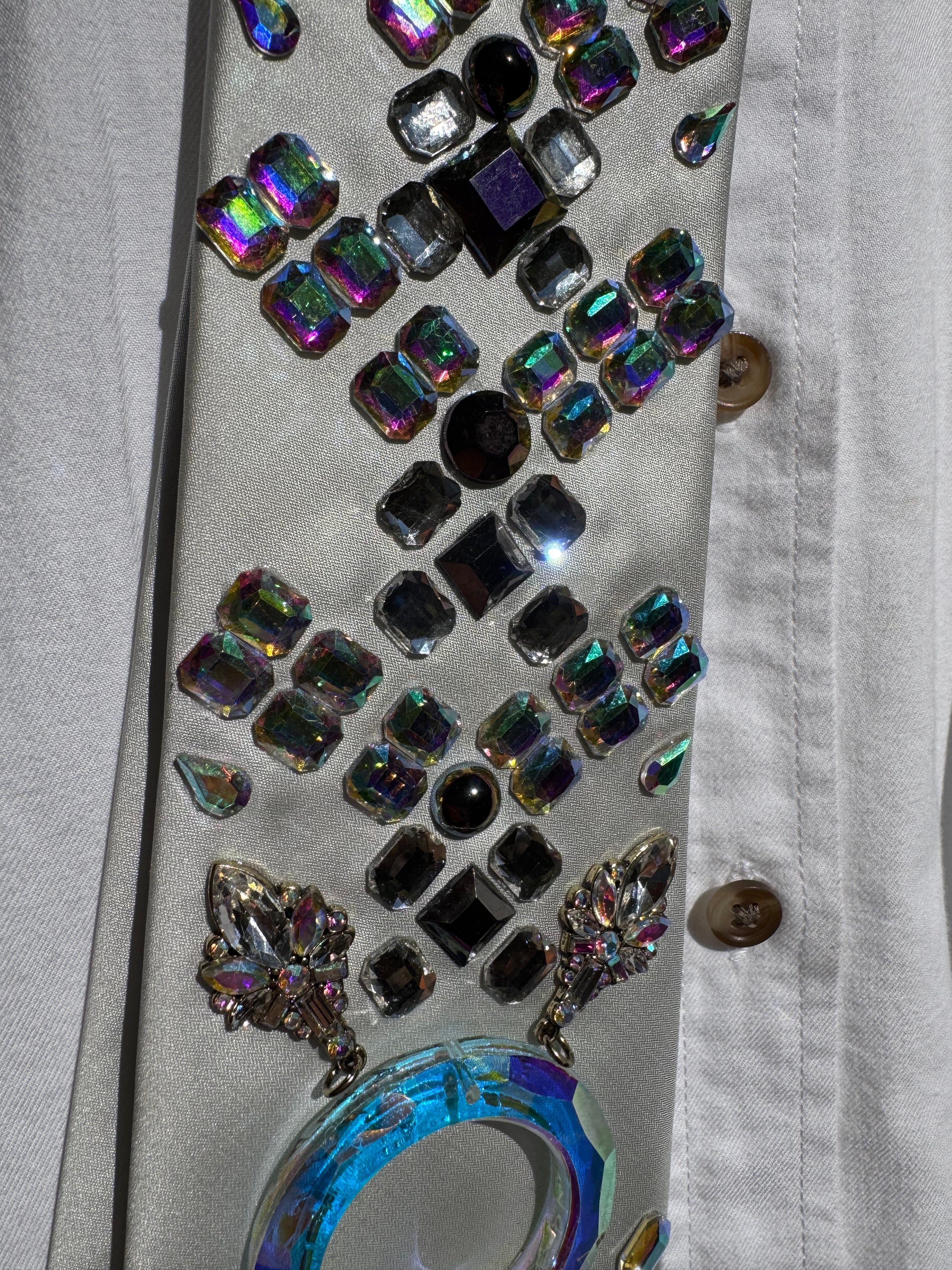 Silver Silk Iridescent Winter Hunger Games High Class Royalty Tie
