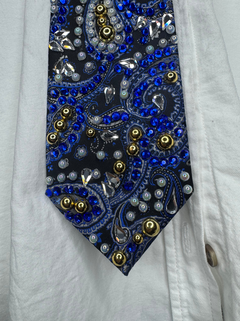 Black and Royal Blue Paisley Royalty Tie