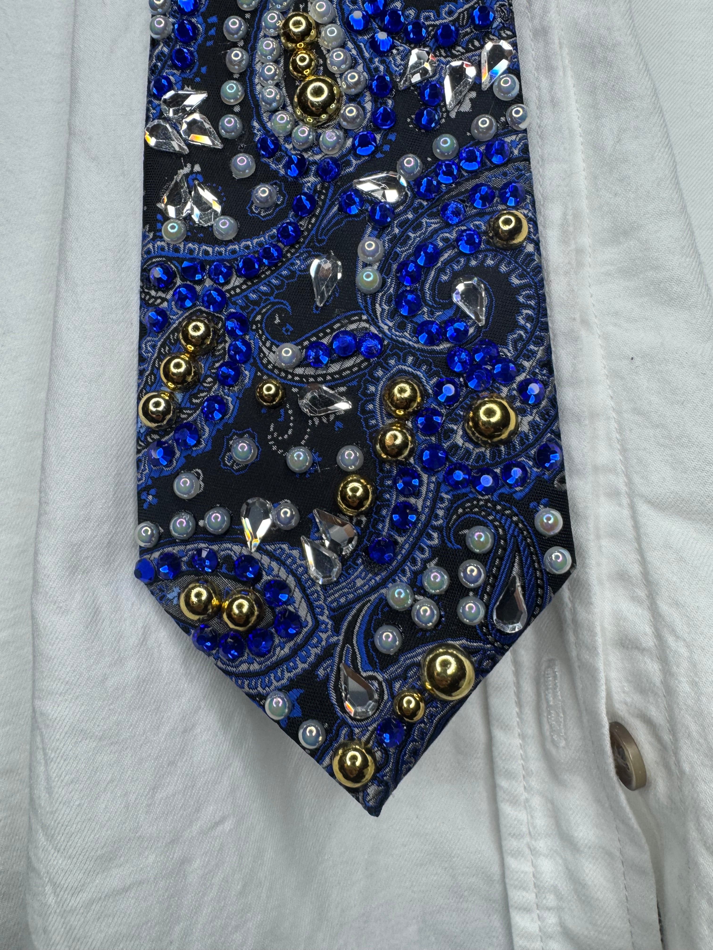 Black and Royal Blue Paisley Royalty Tie