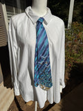 Blue Striped Beachside Ocean View Nature Royalty Tie