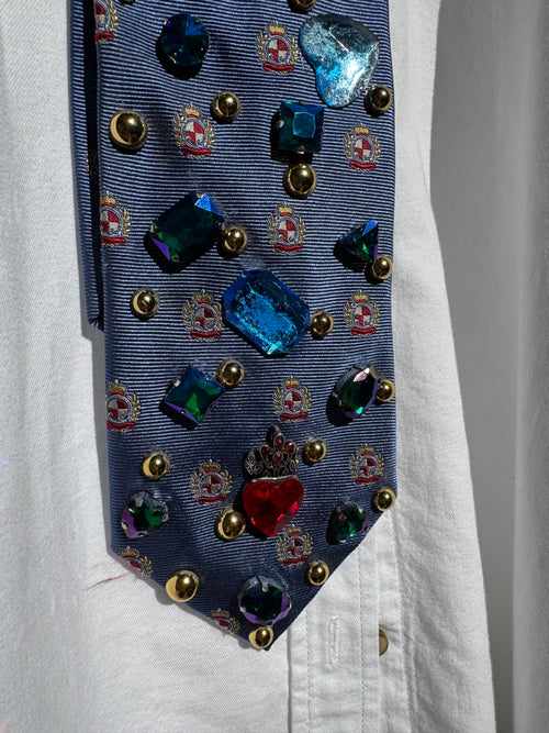 Blue King of Heart High Class Royalty Tie