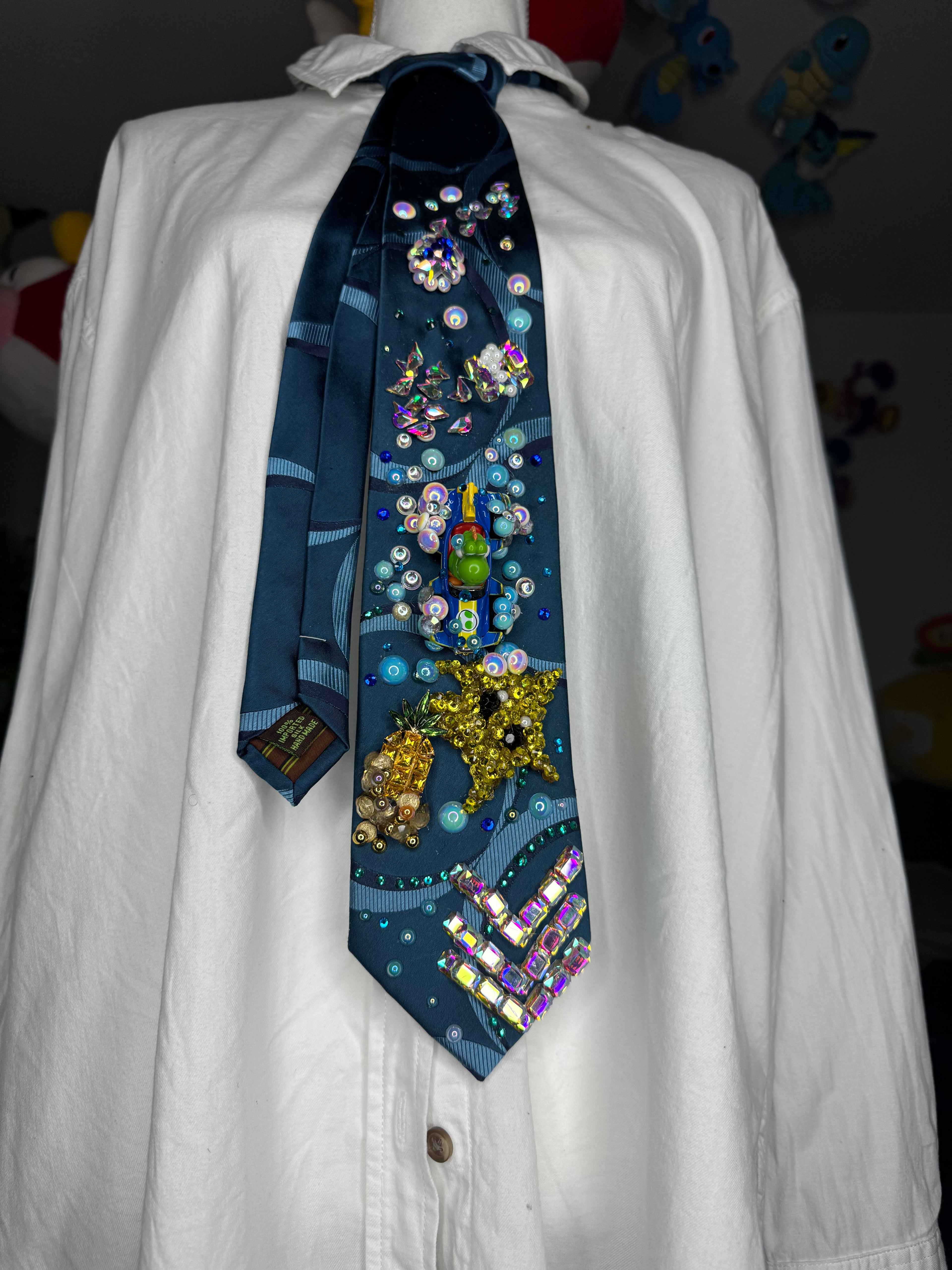 Blue Yoshi Chasing Star Item Underwater on Cheep Cheep Beach 200cc Mario Kart Tie