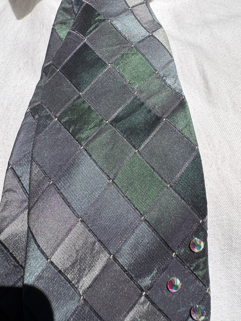 Dark Green Iridescent Feathered Peacock Royalty Nature Tie
