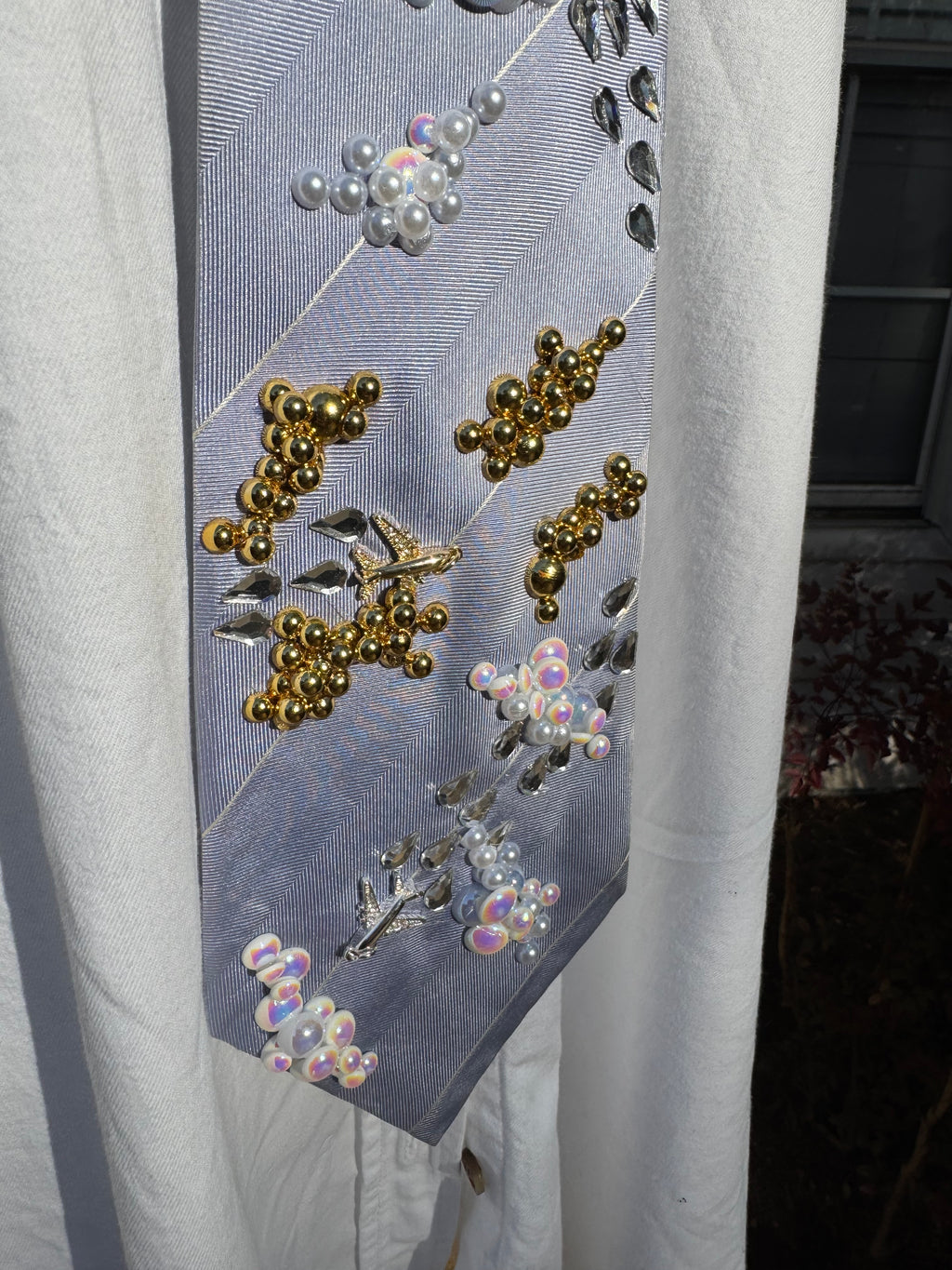 Light Blue Gold/White Clouds and Airplanes Pilot Tie