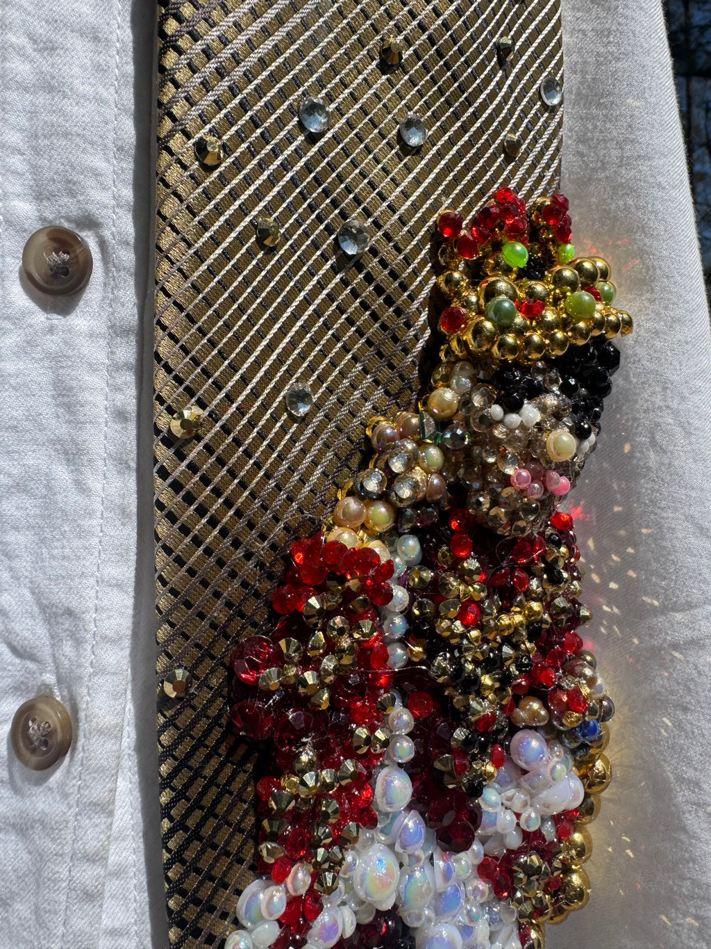 Gold Michael Jackson Sitting On Gold Chair In Red King Royalty Outfit Photoshoot Tie