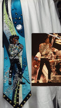 Tri Tone Blue Michael Jackson in Light Blue Military Jacket In Tundratown Aug 5th 1984 Victory Tour Tie