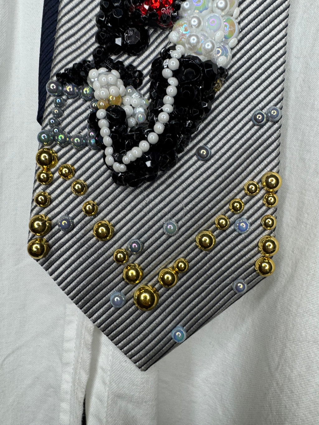 Grey Michael Jackson Hanging Off Moving Platform To Beat It For Bad Tour Wembly Concert 1988 Tie