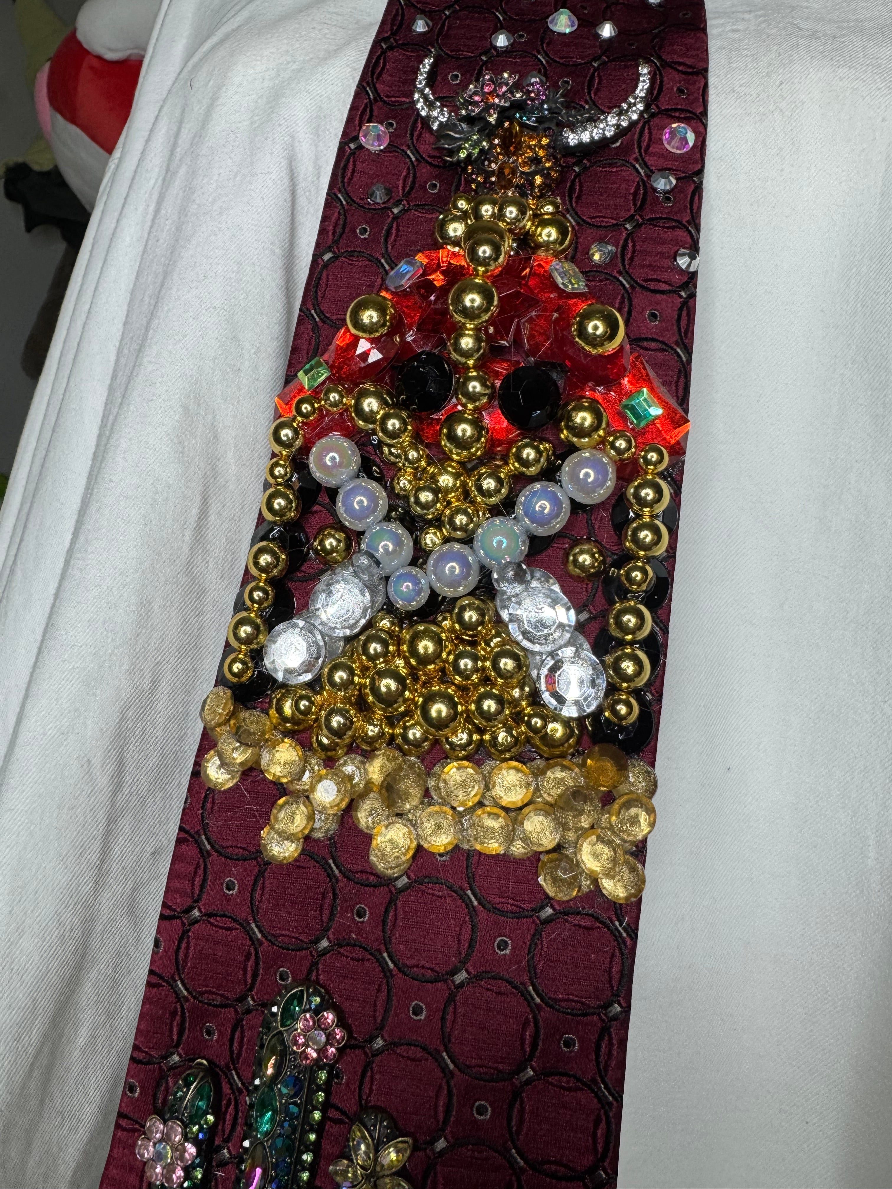 Burgundy Lost Luxurious Longhorn Mansion Western Royalty Tie