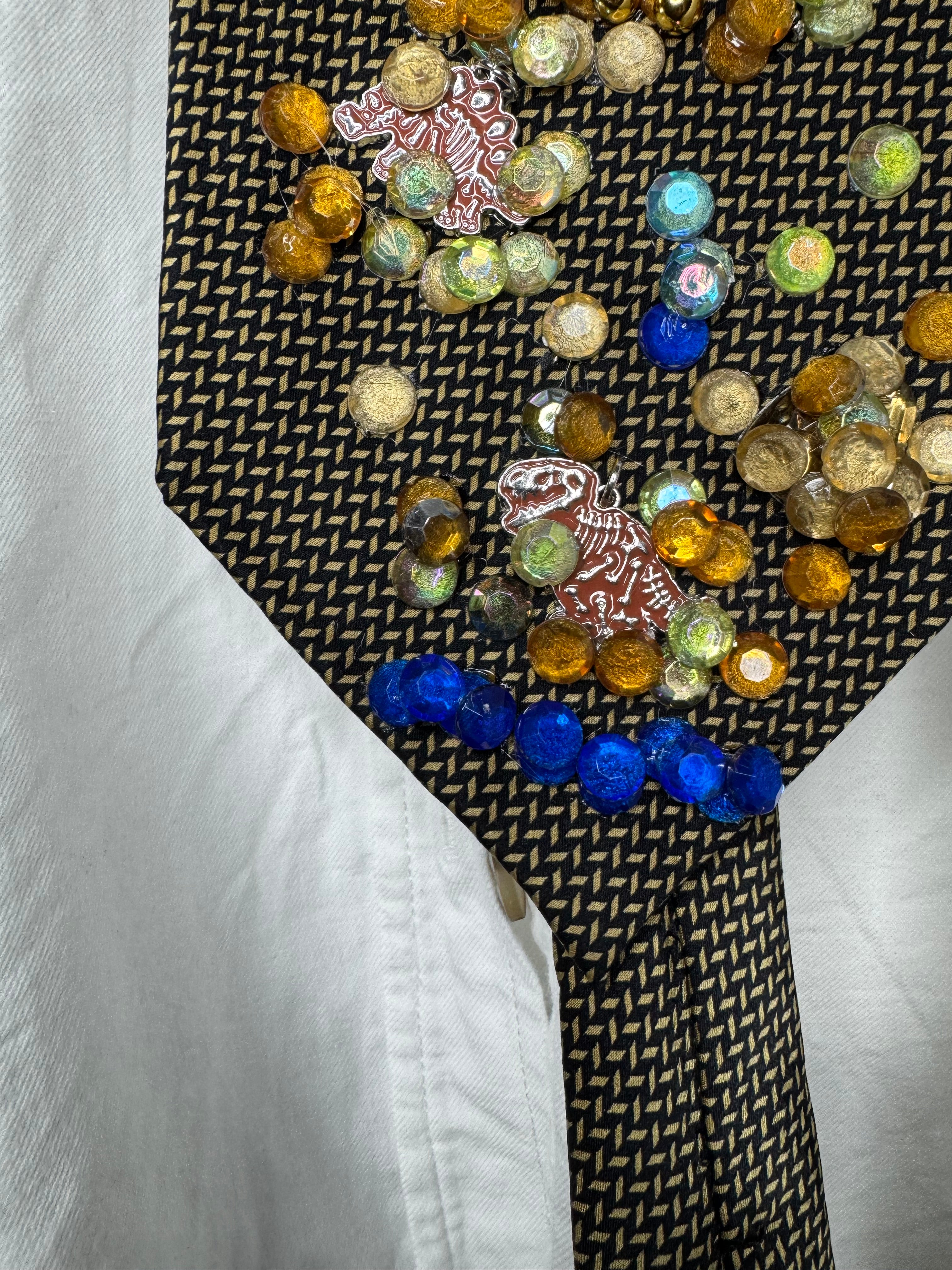 Gold Ancient Dinosaur Fossils Exploration Tie