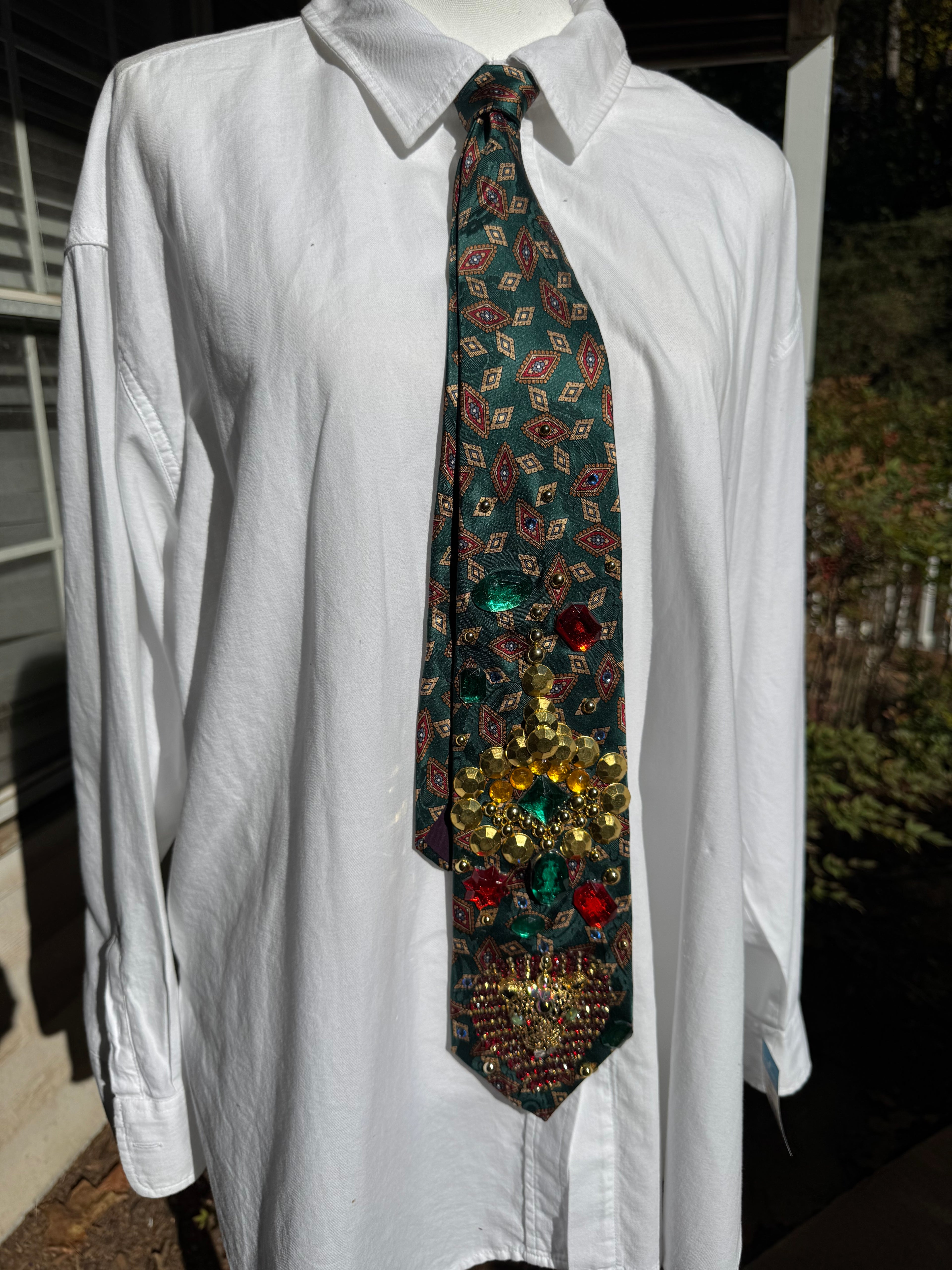 Dark Green Jaguar Pharaoh Taj Mahal Kingdom Royalty Tie