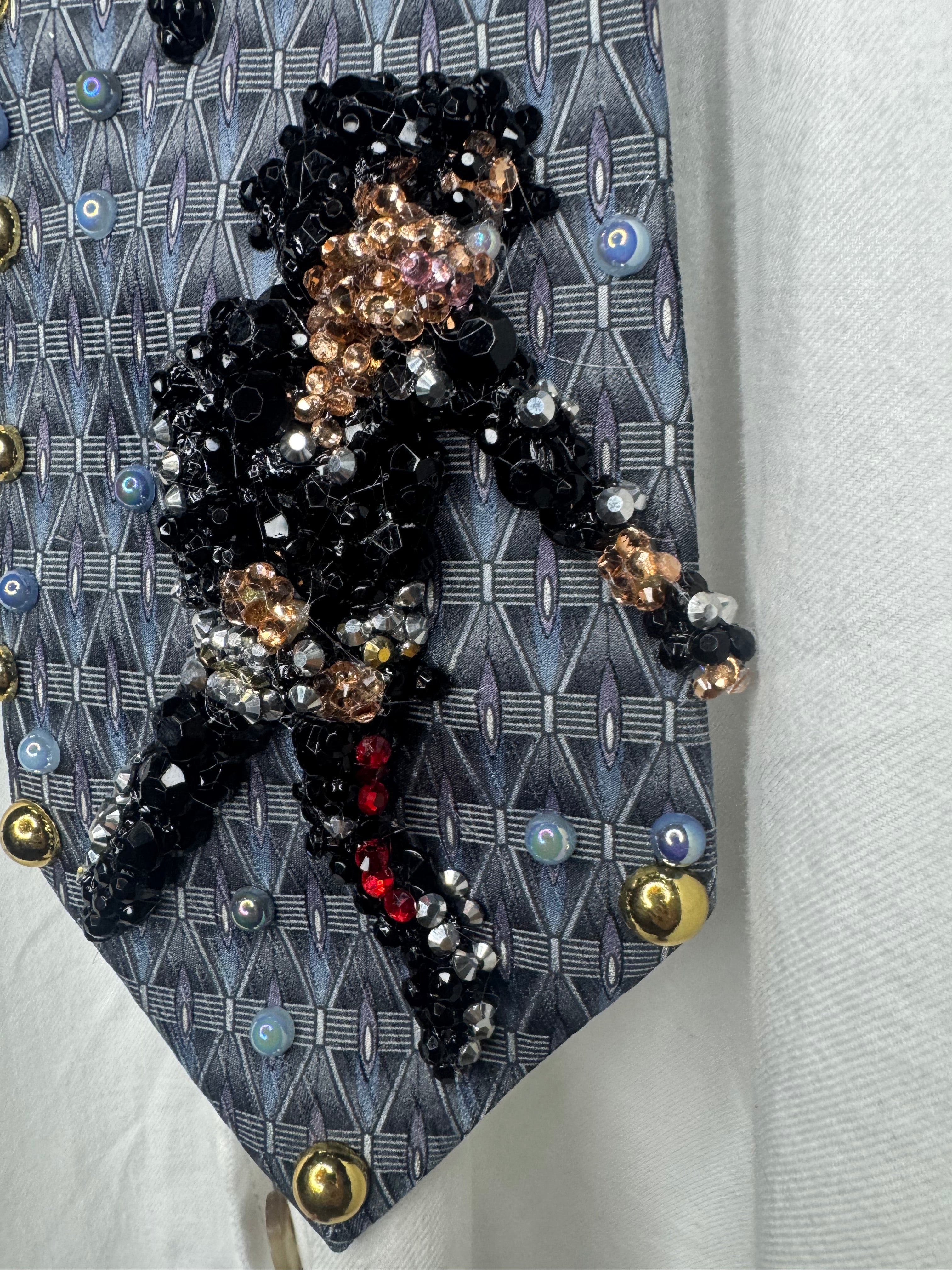 Cyan Blue Michael Jackson Star Jump Double Dance Scene From Bad Short Film Tie