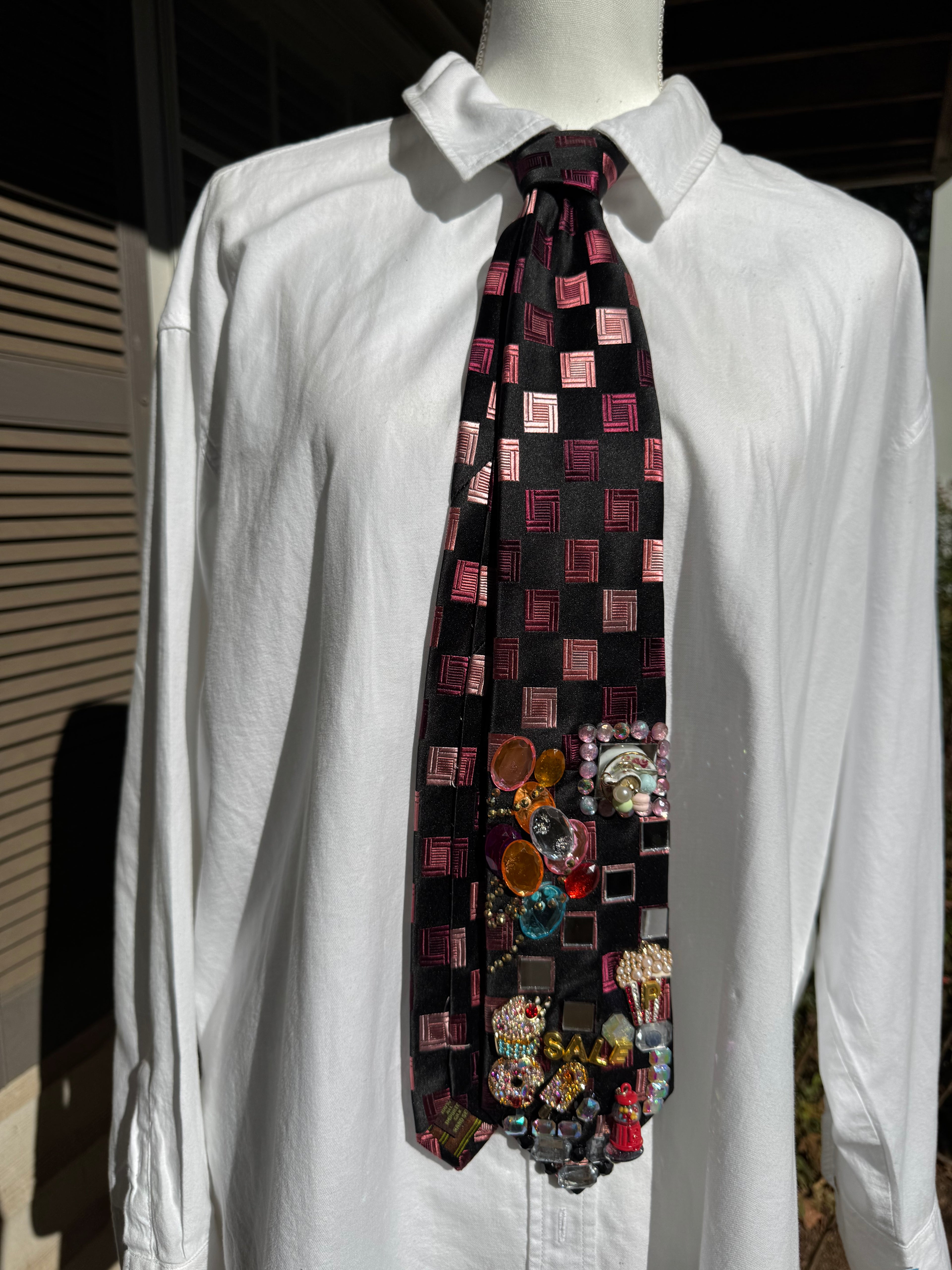 Black and Pink Checkered Ultimate Sweet Cinema Theater Movie Tie