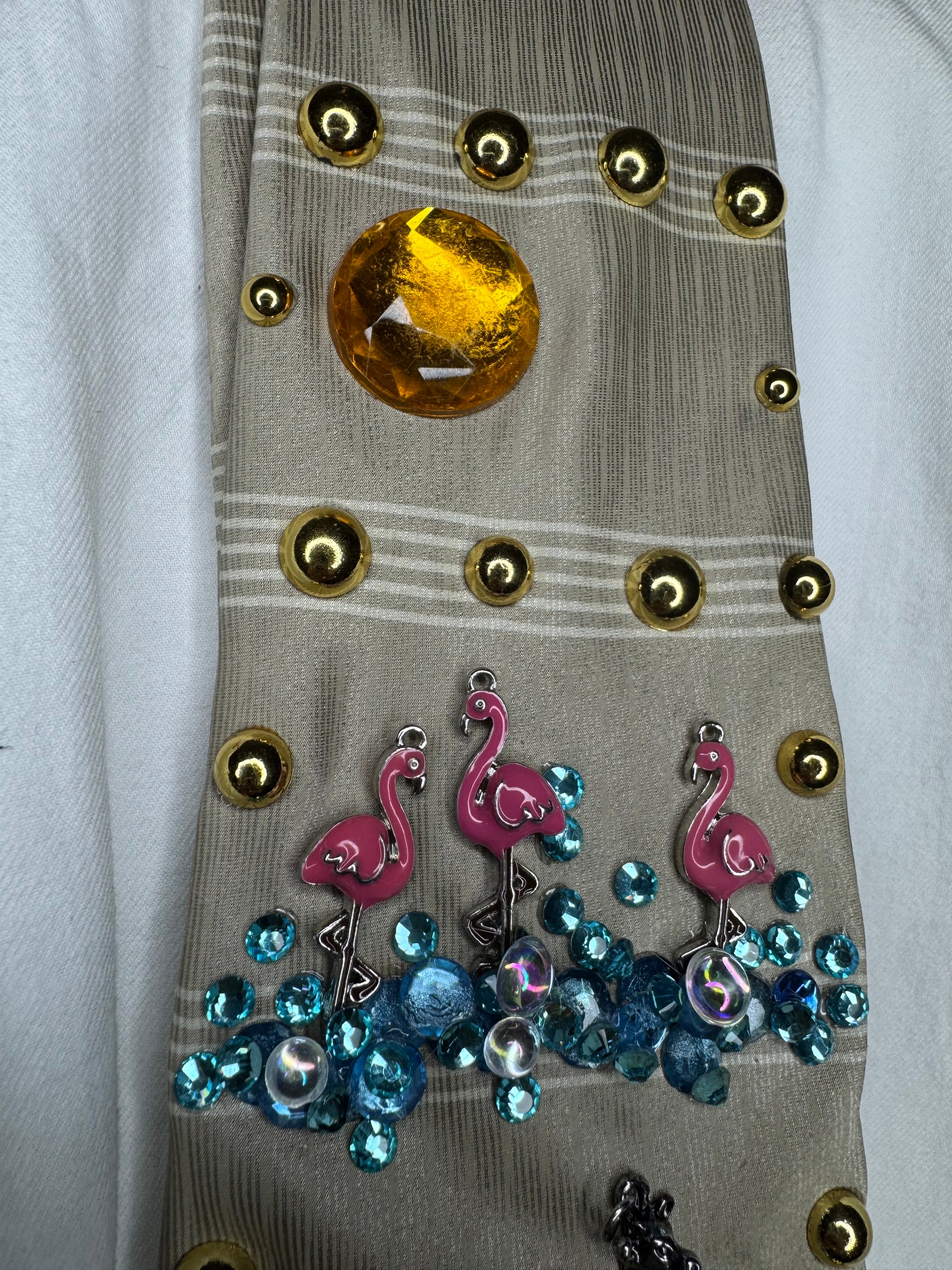 Beige Luxurious Peek of The Safari Nature Royalty Tie