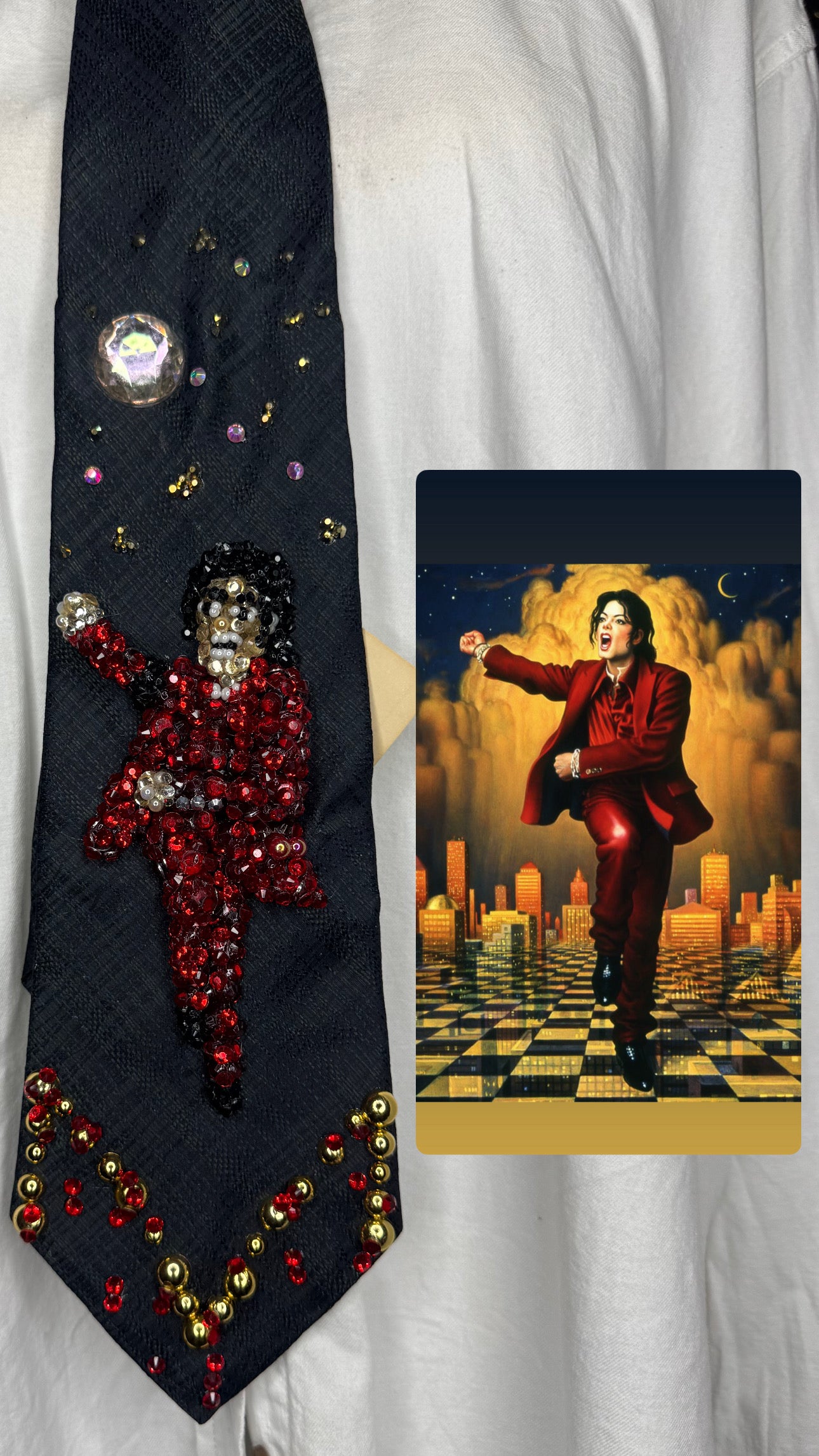 Black Michael Jackson Blood On the Dance Floor Single Cover Tie