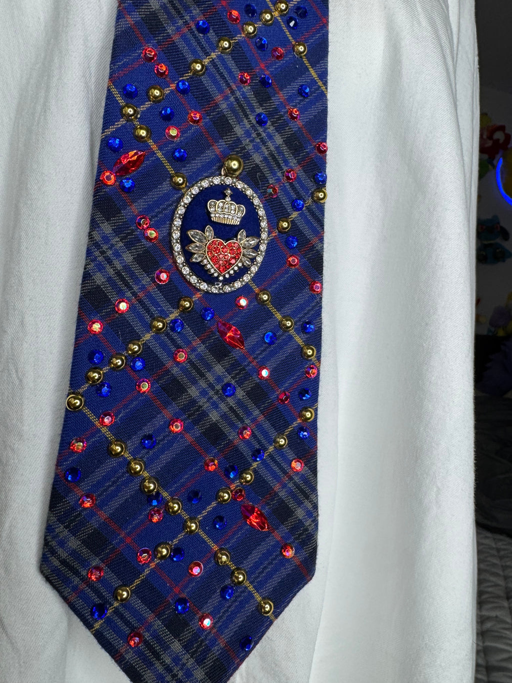 Royal Blue Plaid High Class Royalty Tie
